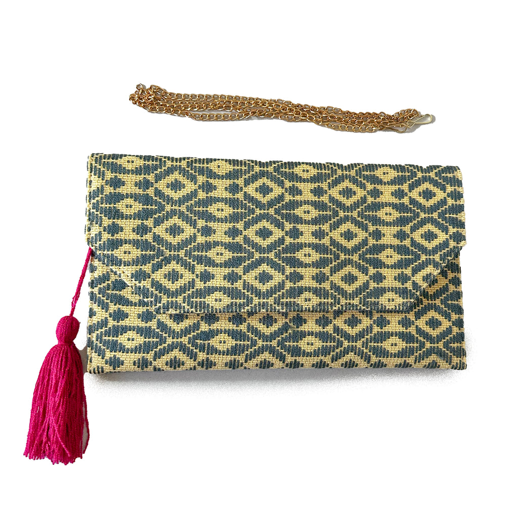 Bolsa Bordado a mano "Juana" – Gris – Raízal