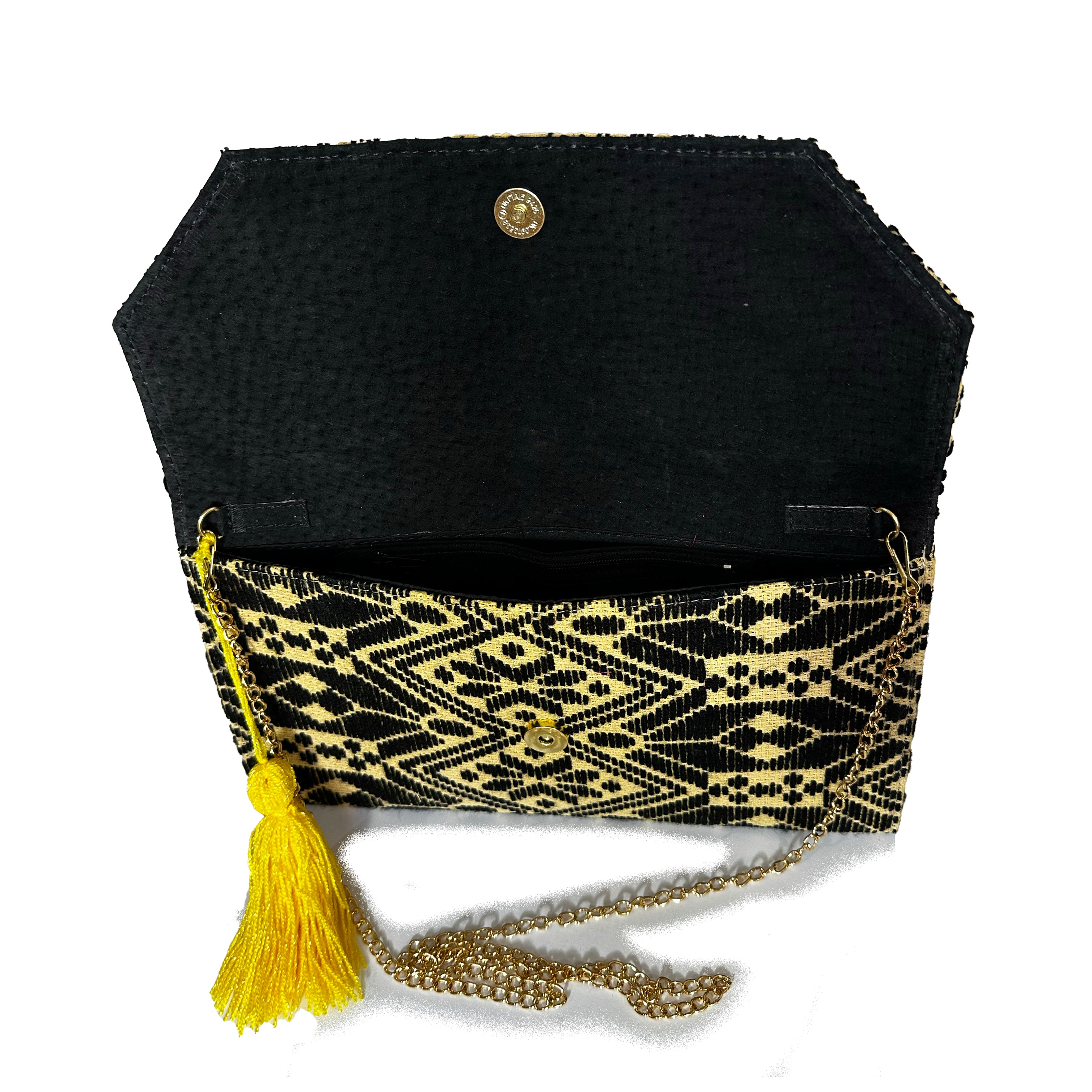 Bolsa Bordado a mano "Juana" – Negro – Raízal