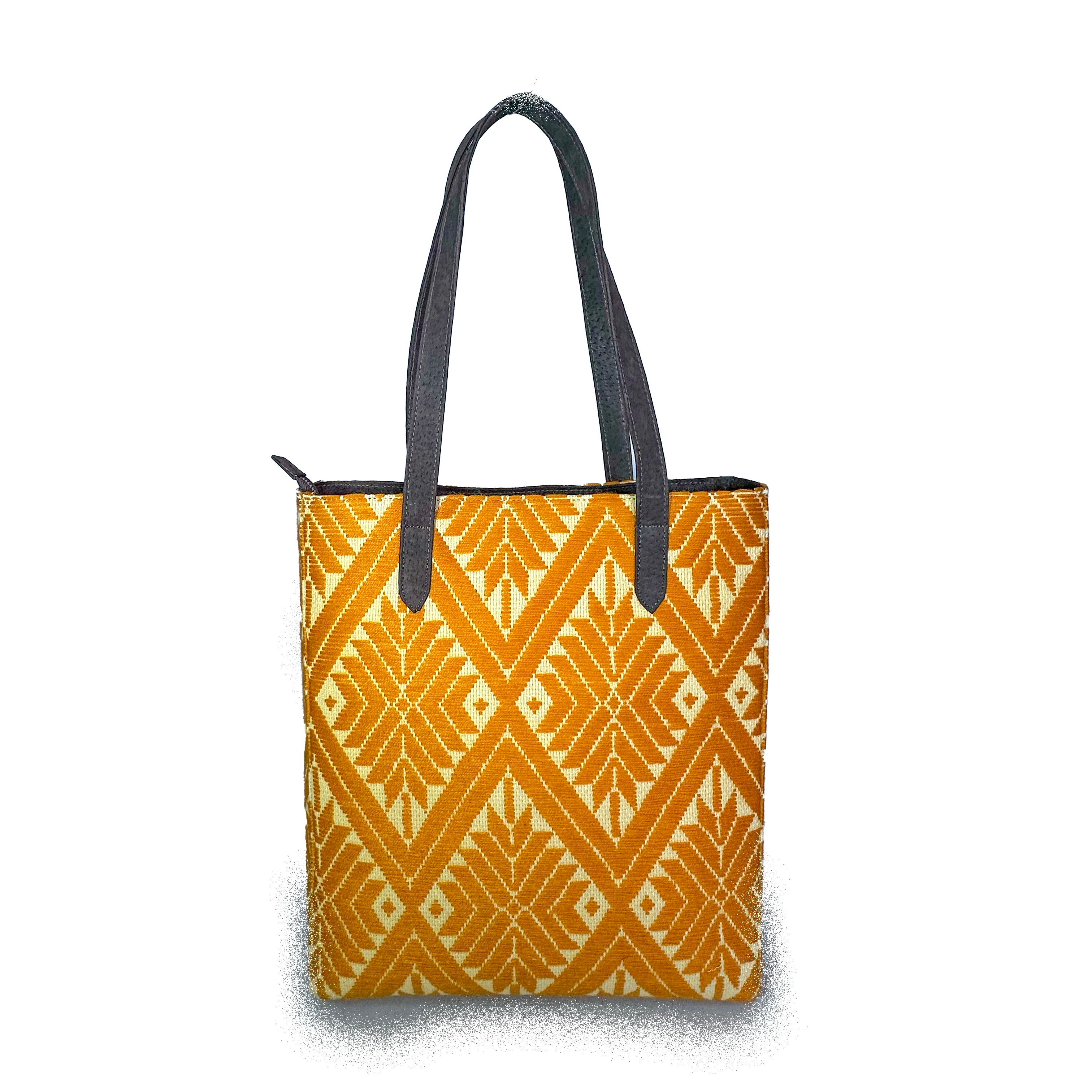Bolsa tipo Tote Bordado a Mano "Valentina" – Amarillo – Raízal