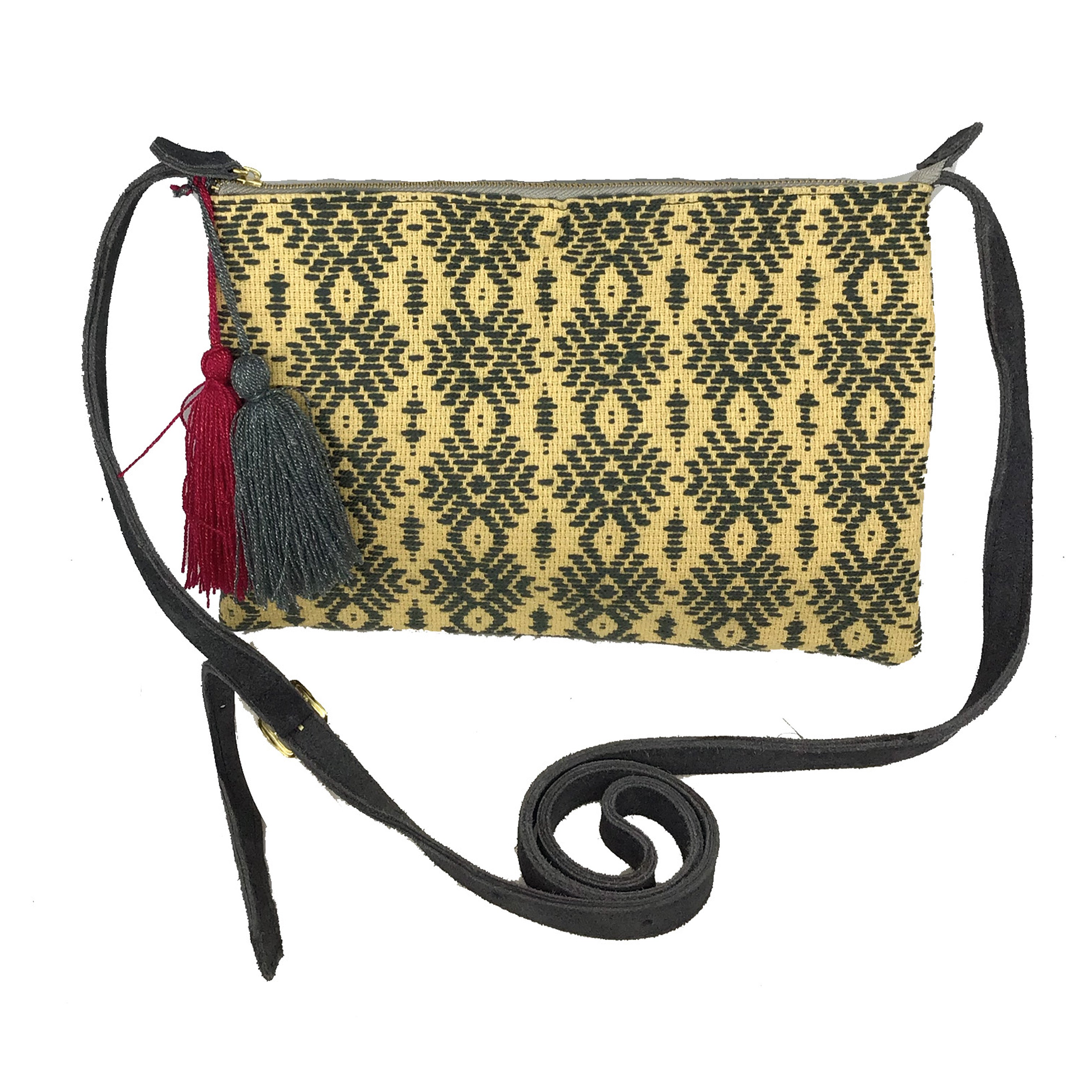 Crossbody Bordado a Mano "Vicenta" – Gris – Raízal