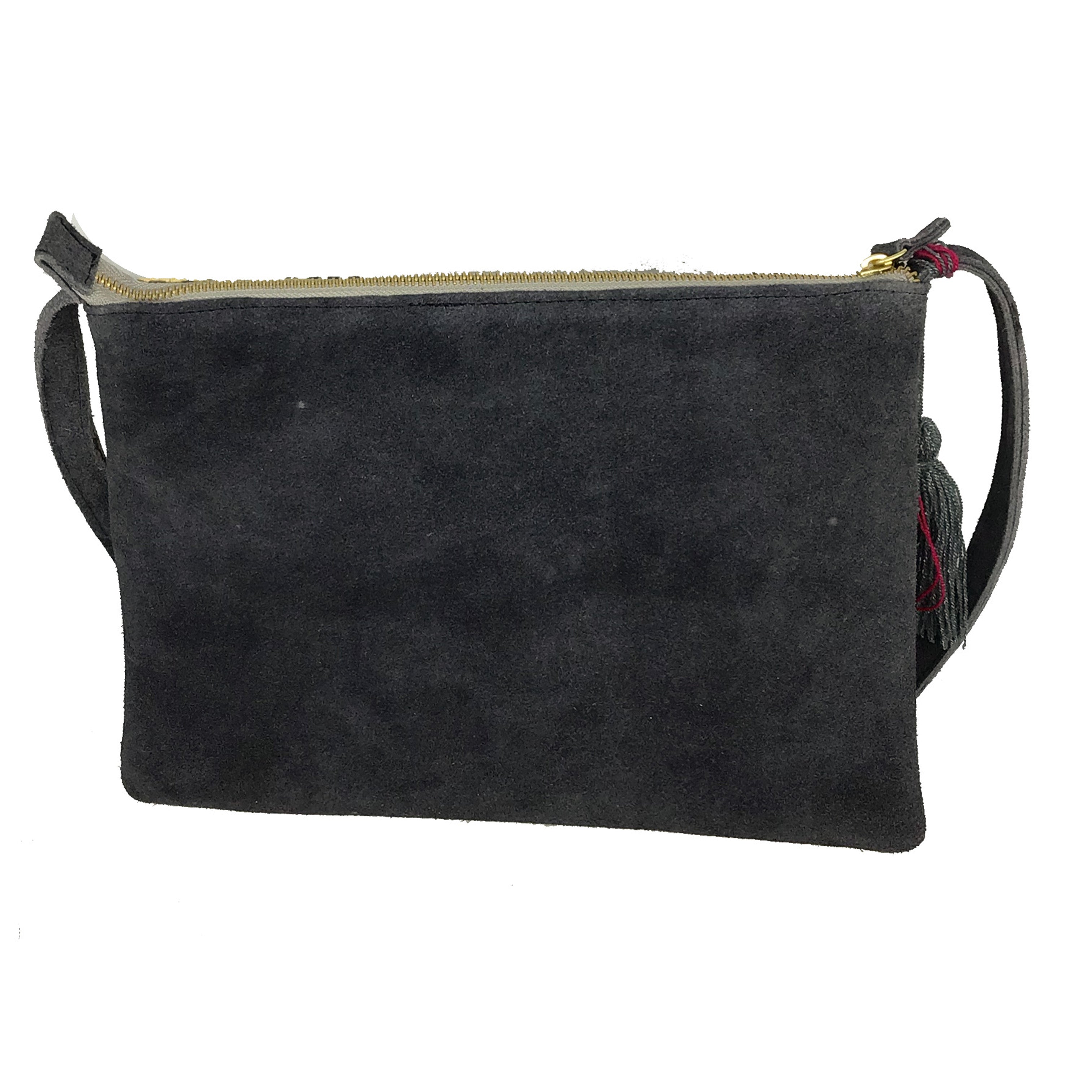 Crossbody Bordado a Mano "Vicenta" – Gris – Raízal