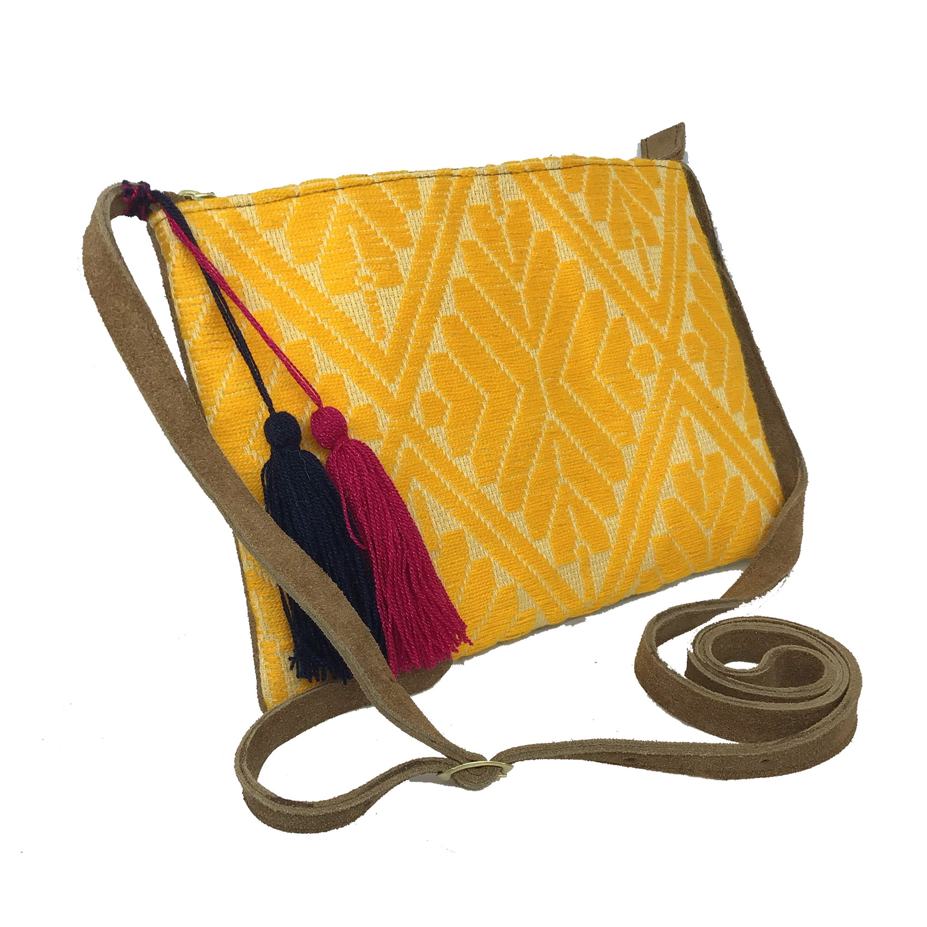 Crossbody Bordado a Mano "Vicenta" – Amarillo – Raízal