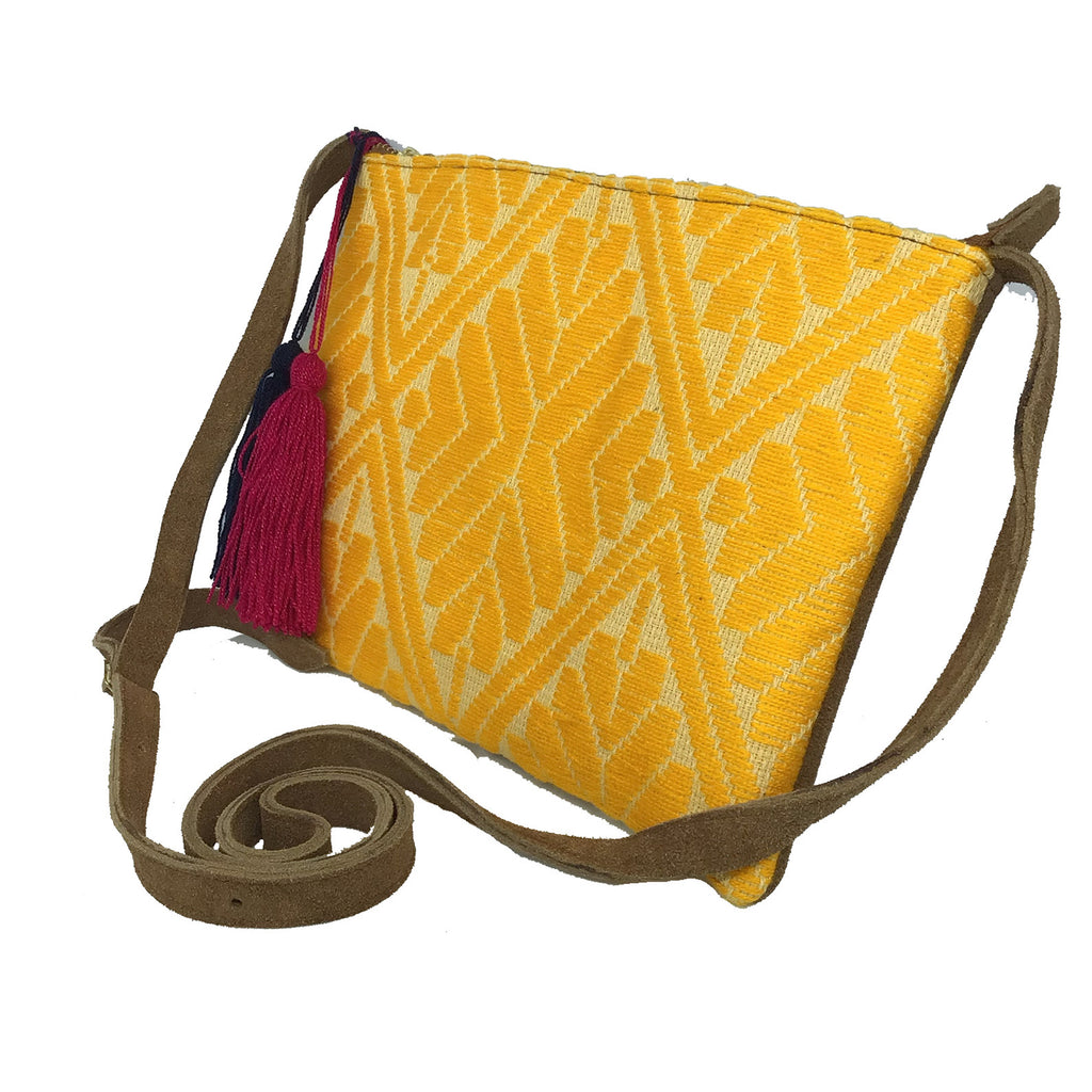 Crossbody Bordado a Mano "Vicenta" – Amarillo – Raízal