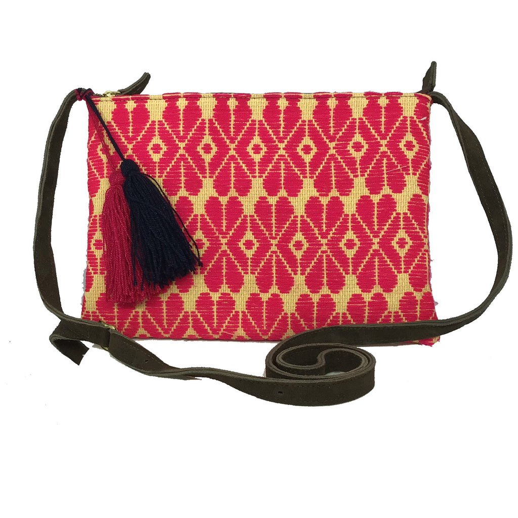 Crossbody Bordado a Mano "Vicenta" – Rosa – Raízal