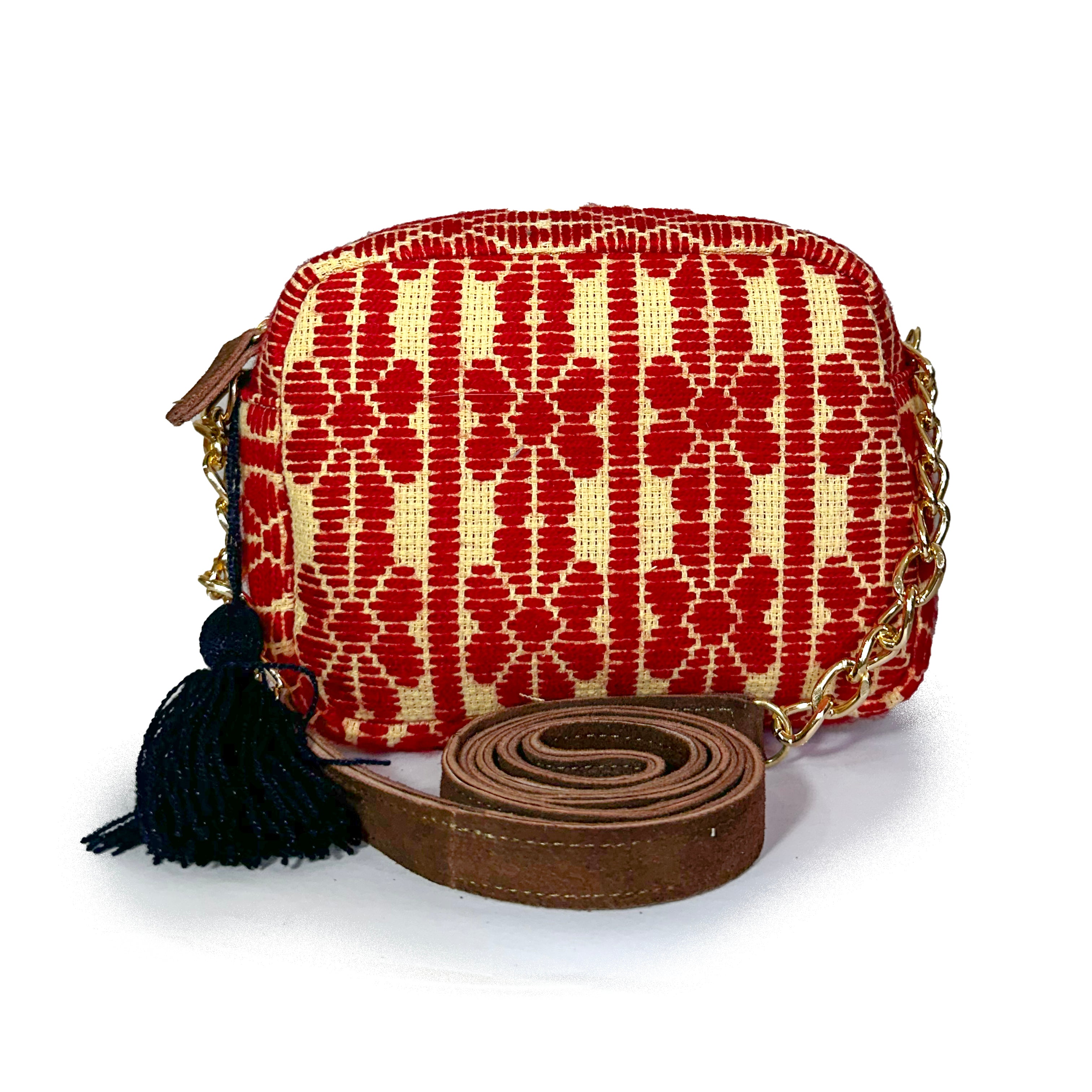 Bolsa Bordado a mano "Maribel" – Rojo – Raízal