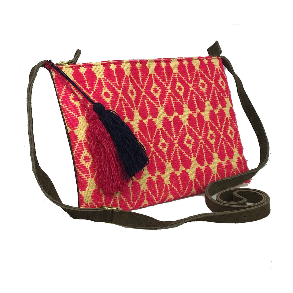 Crossbody Bordado a Mano "Vicenta" – Rosa – Raízal