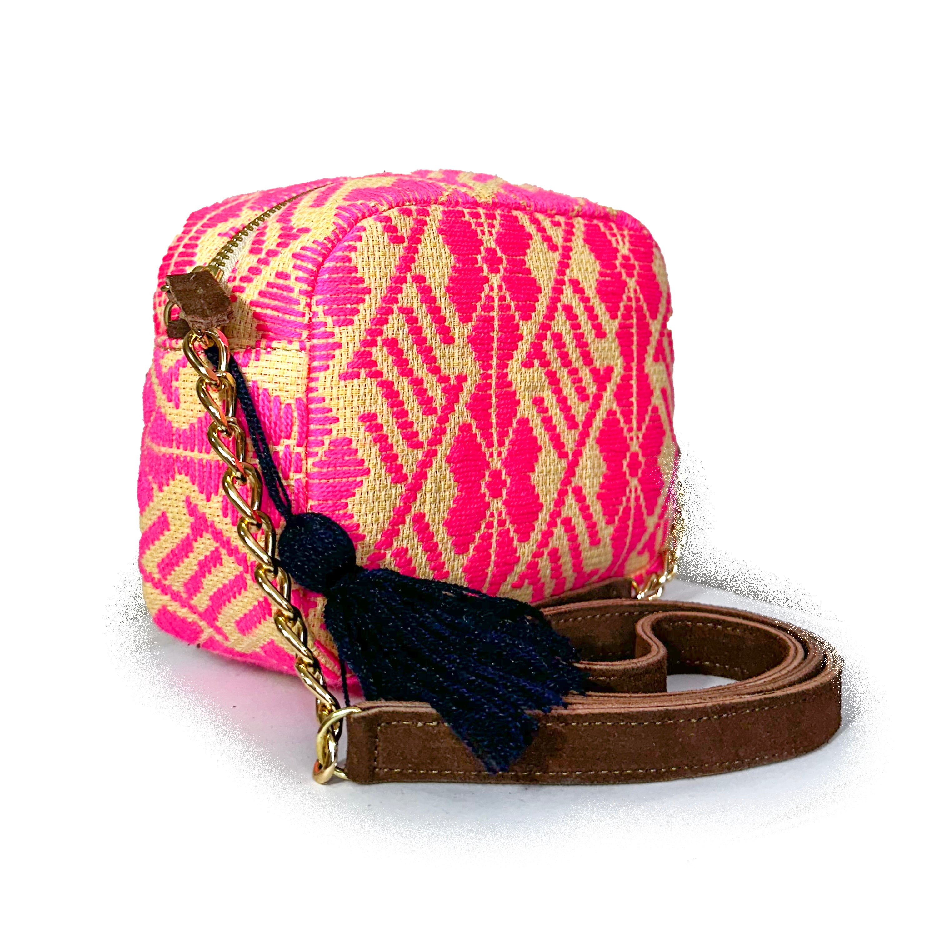 Bolsa Bordado a mano "Maribel" – Rosa – Raízal
