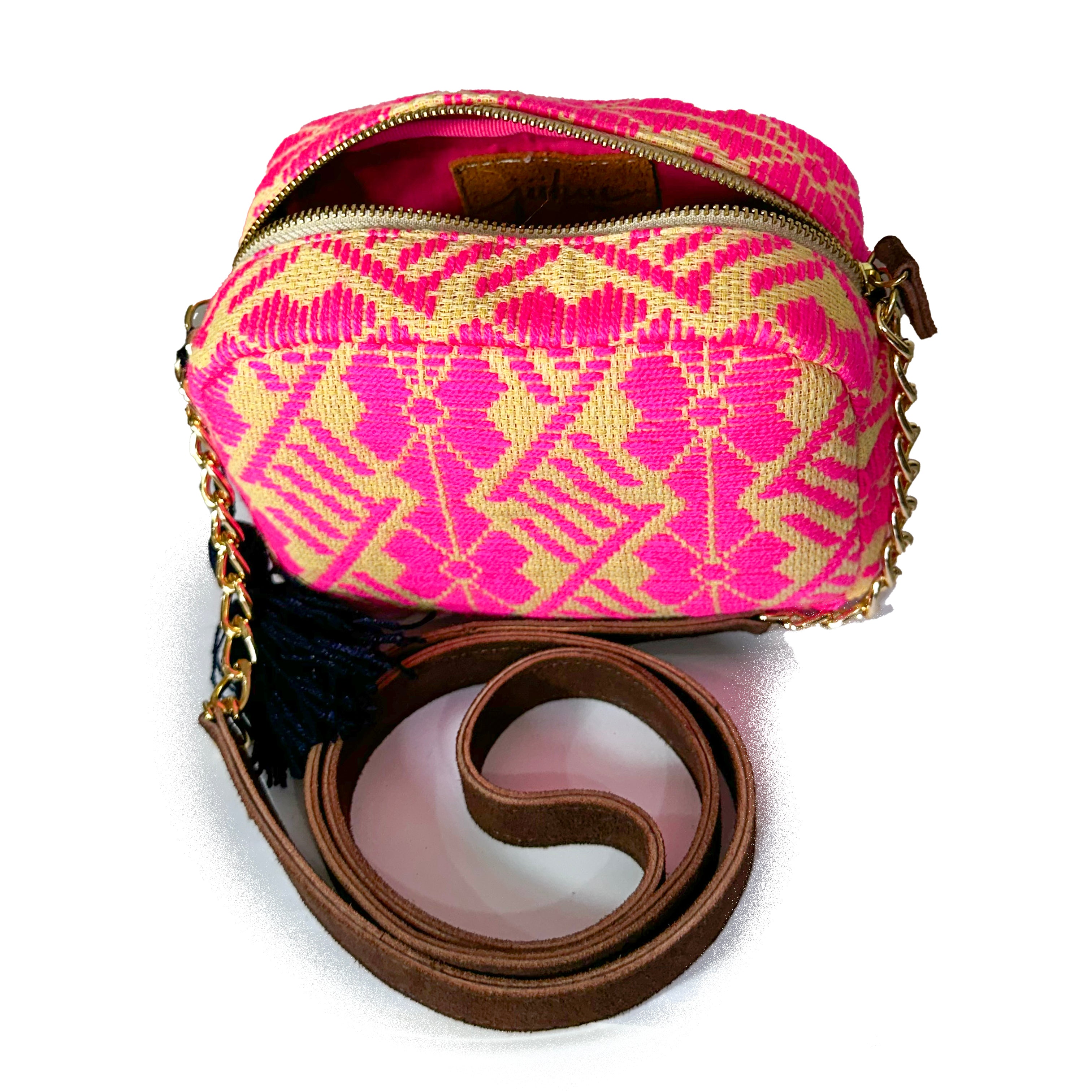Bolsa Bordado a mano "Maribel" – Rosa – Raízal