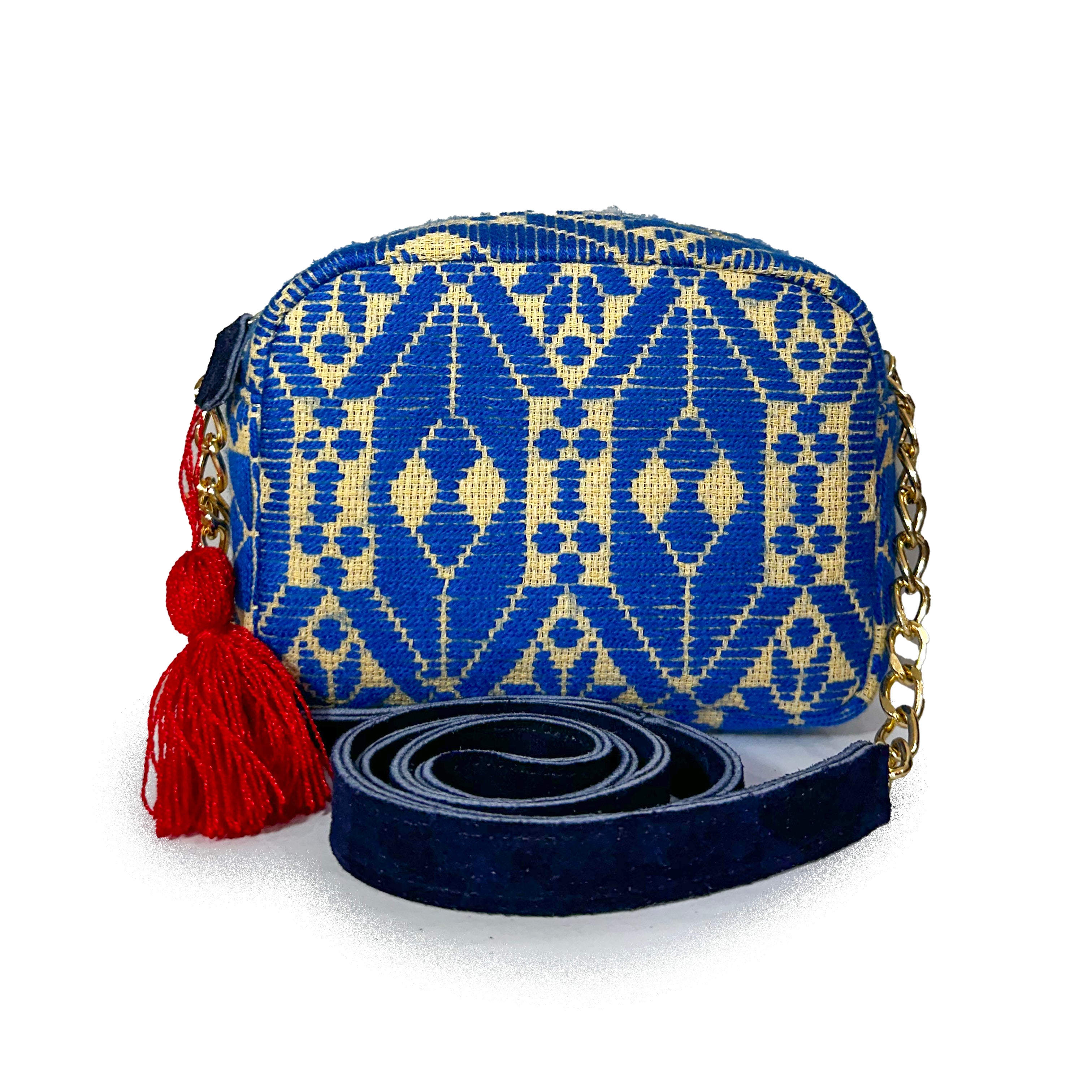 Bolsa Bordado a mano "Maribel" – Azul – Raízal