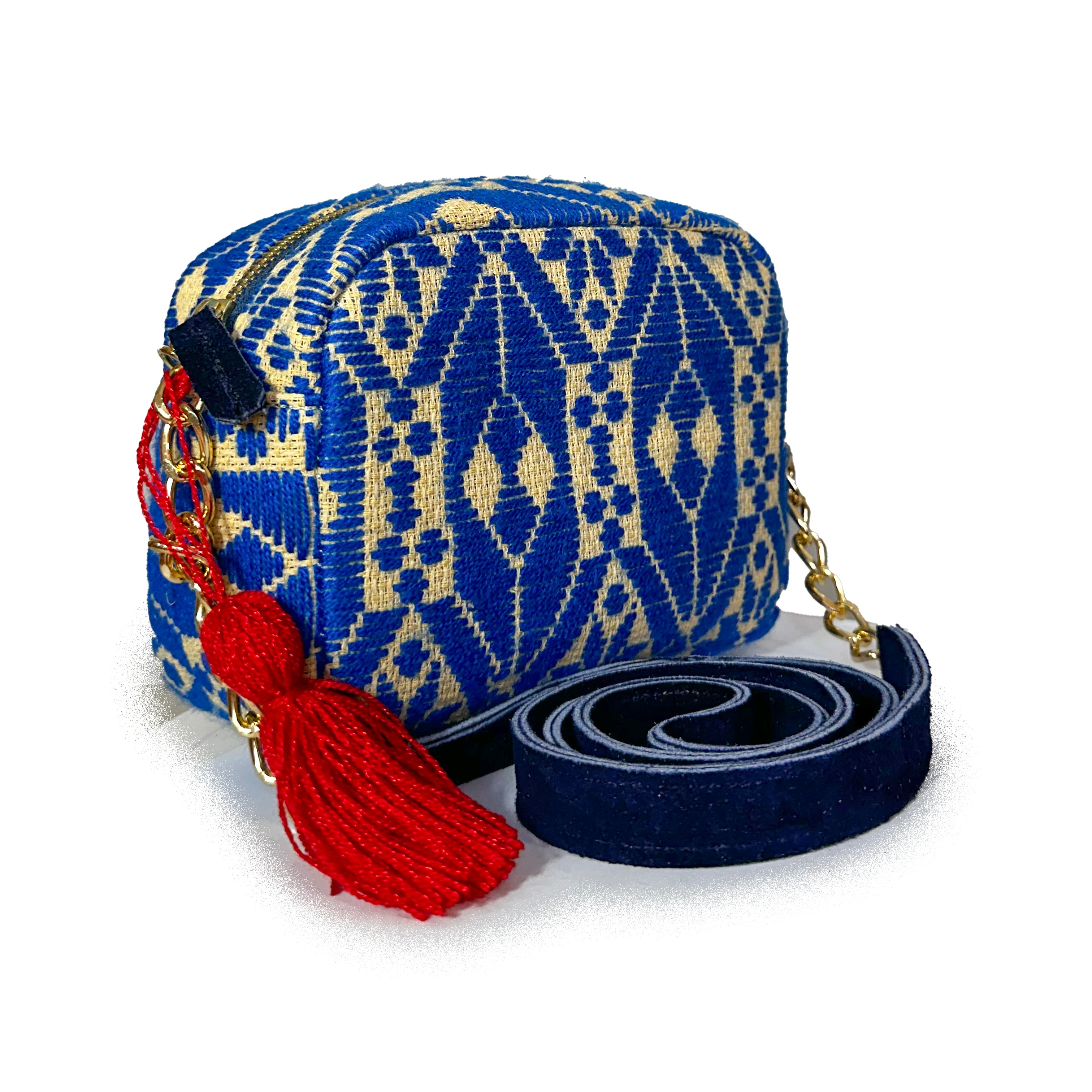 Bolsa Bordado a mano "Maribel" – Azul – Raízal