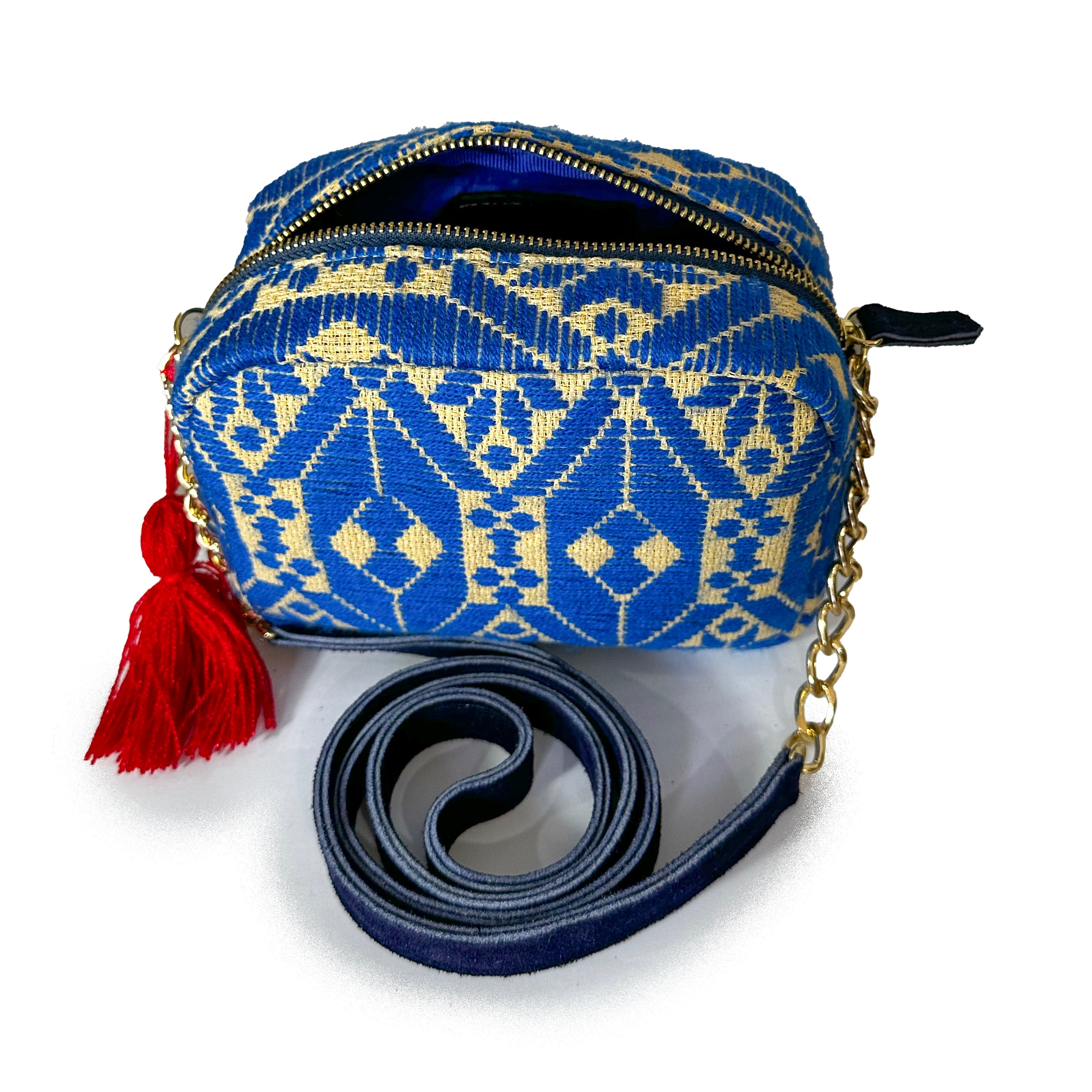Bolsa Bordado a mano "Maribel" – Azul – Raízal