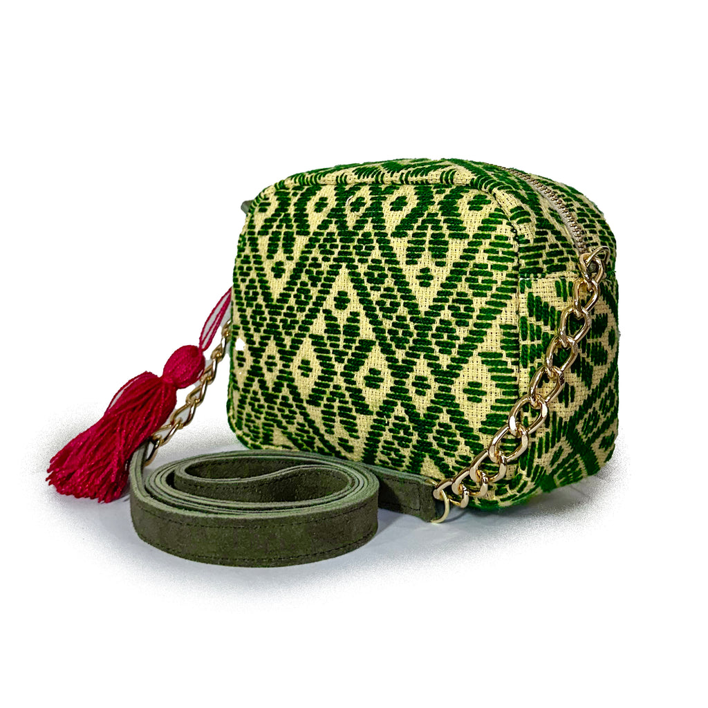 Bolsa Bordado a mano "Maribel" – Verde – Raízal