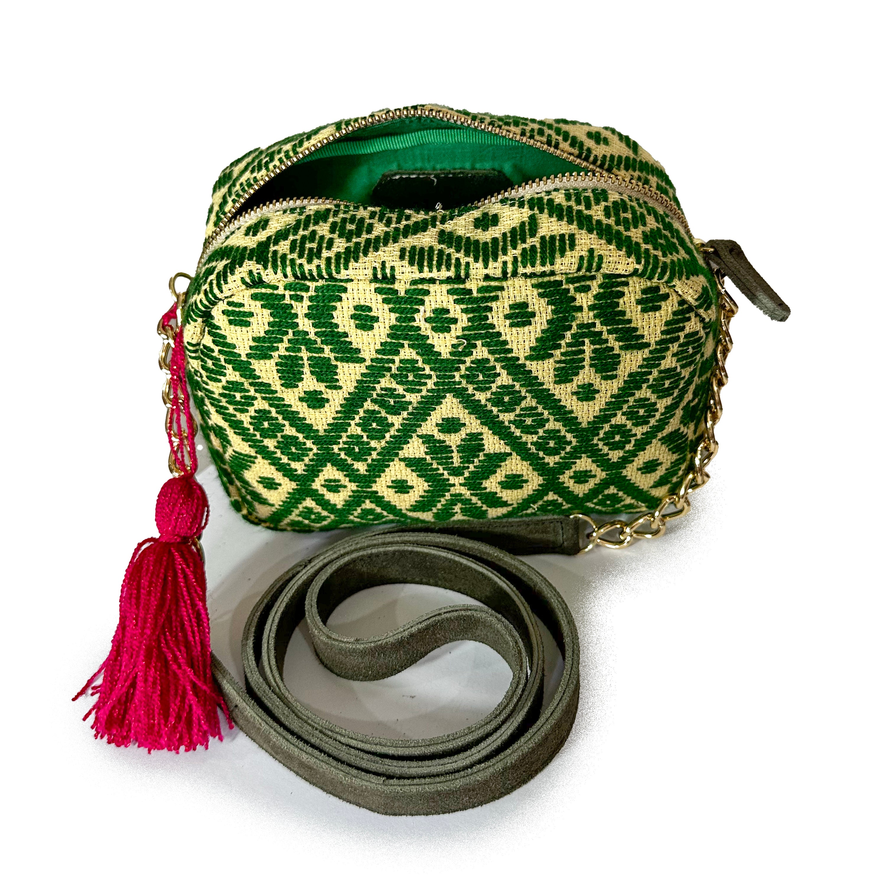 Bolsa Bordado a mano "Maribel" – Verde – Raízal