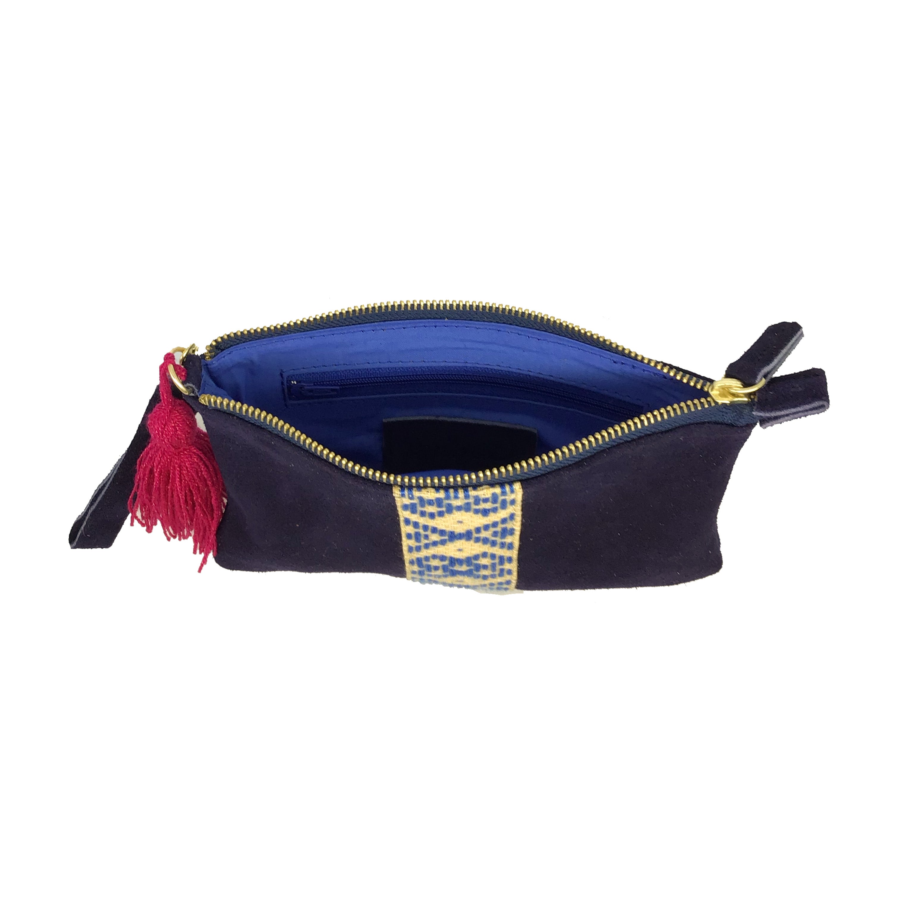 Muñequera Bordado a Mano "Erika" – Azul – Raízal