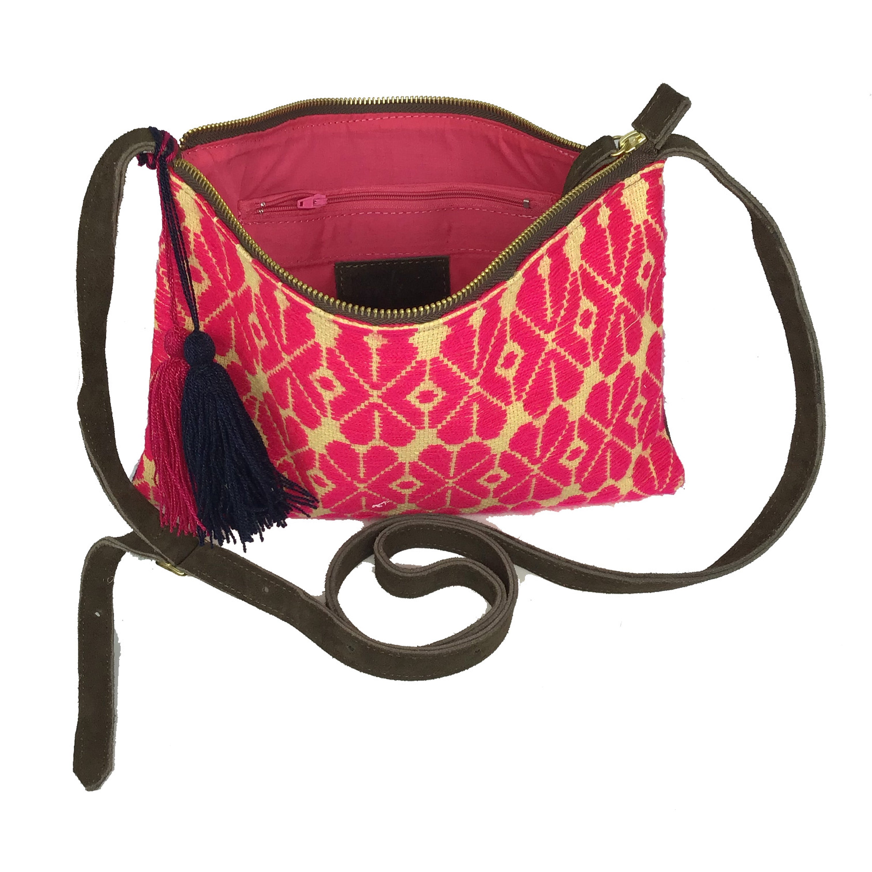 Crossbody Bordado a Mano "Vicenta" – Rosa – Raízal