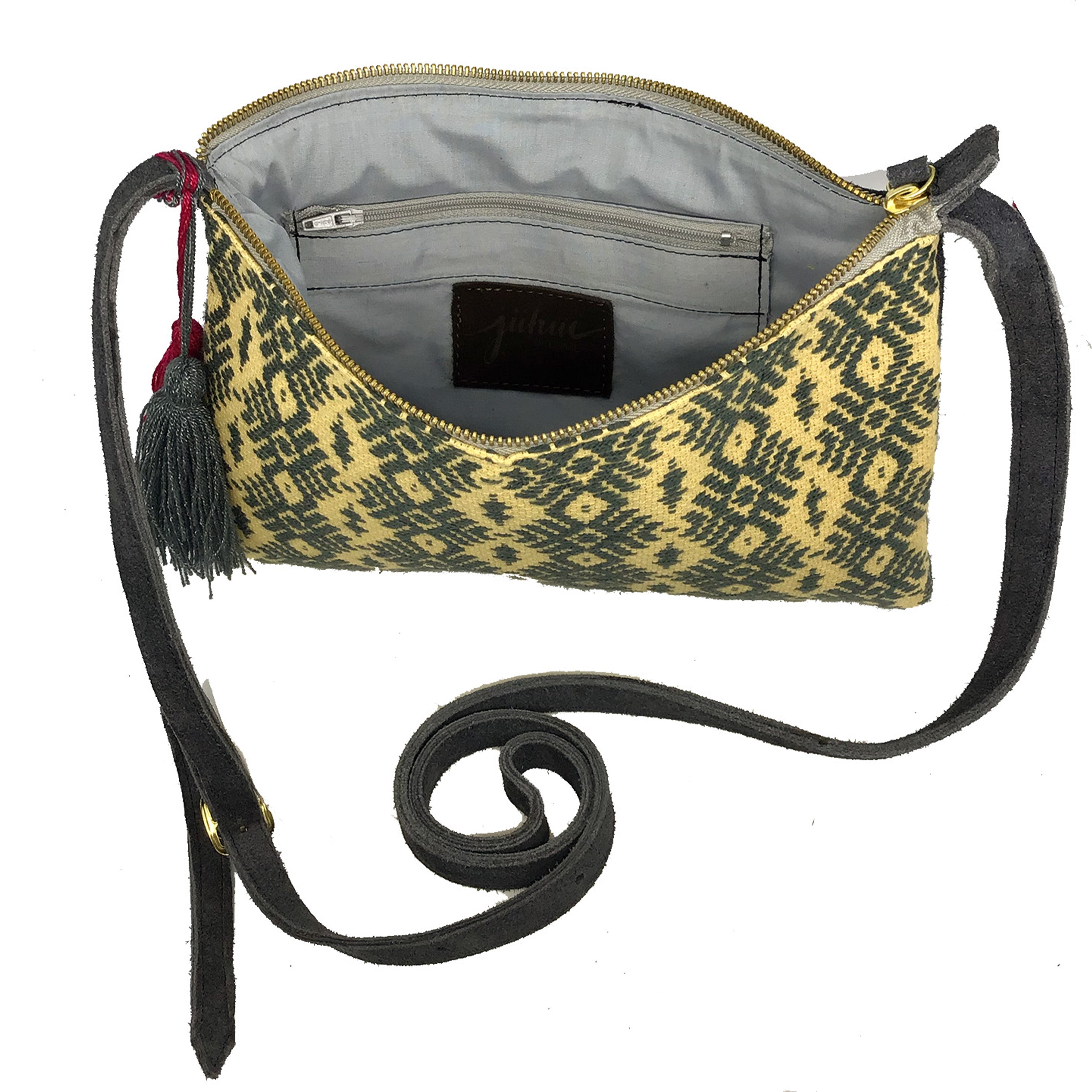 Crossbody Bordado a Mano "Vicenta" – Gris – Raízal