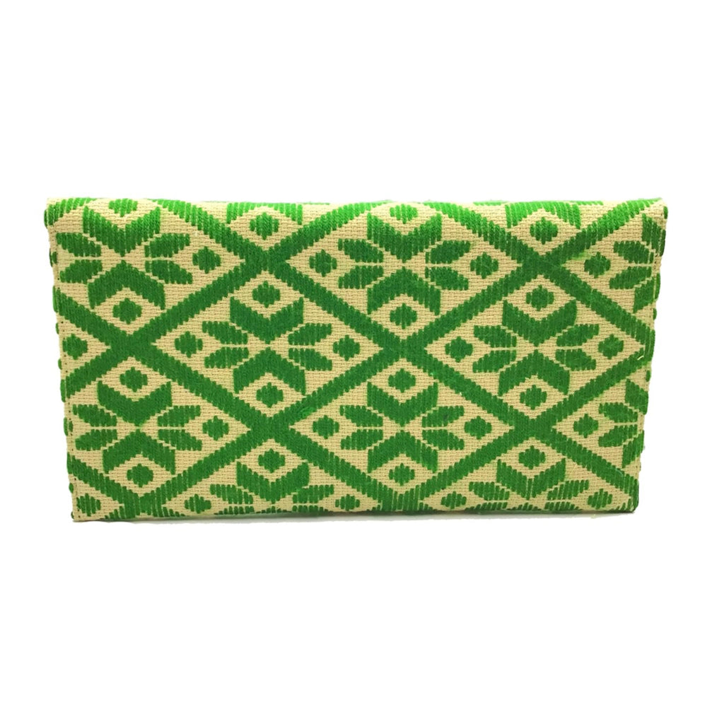 Bolsa Bordado a mano "Juana" – Verde – Raízal