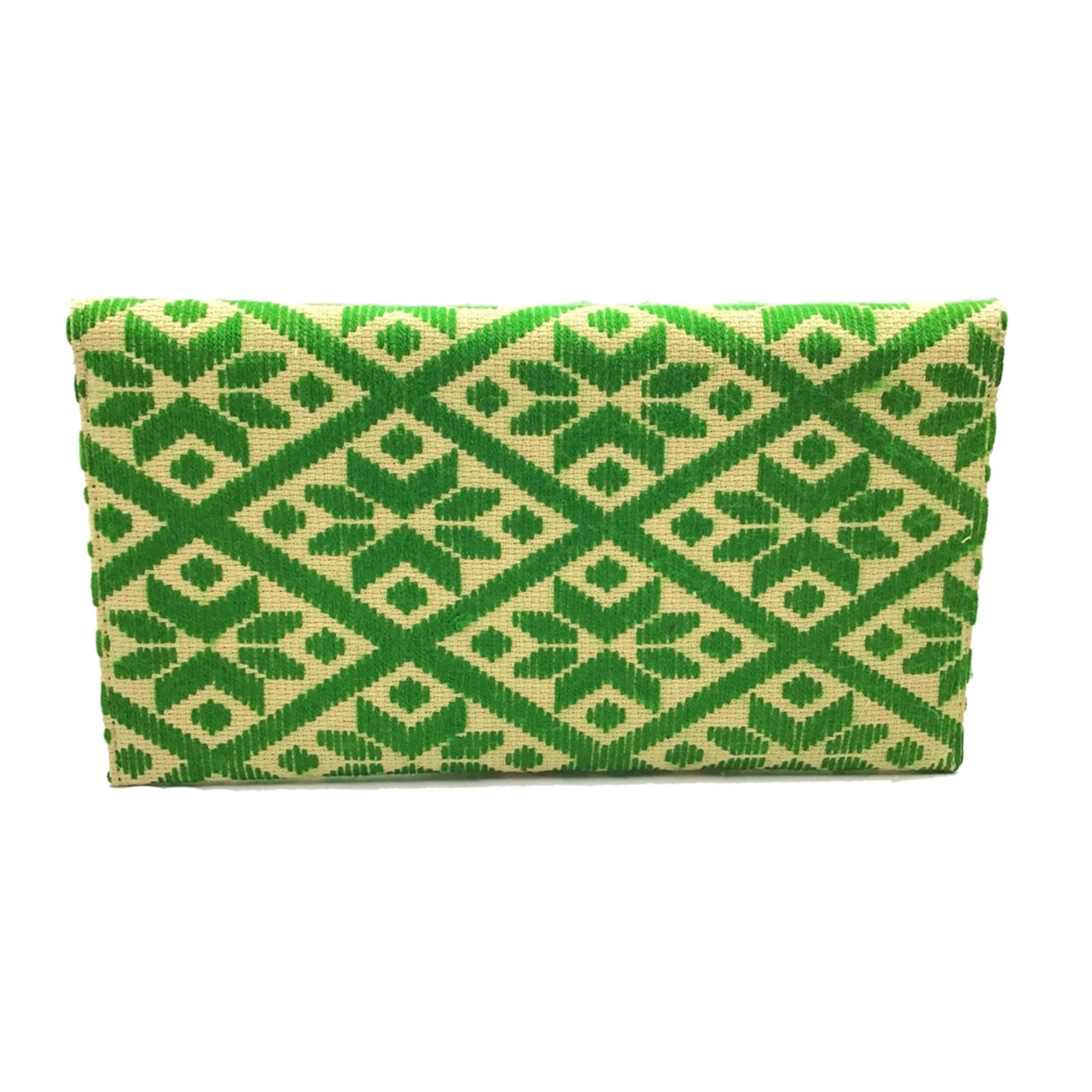 Bolsa Bordado a mano "Juana" – Verde – Raízal