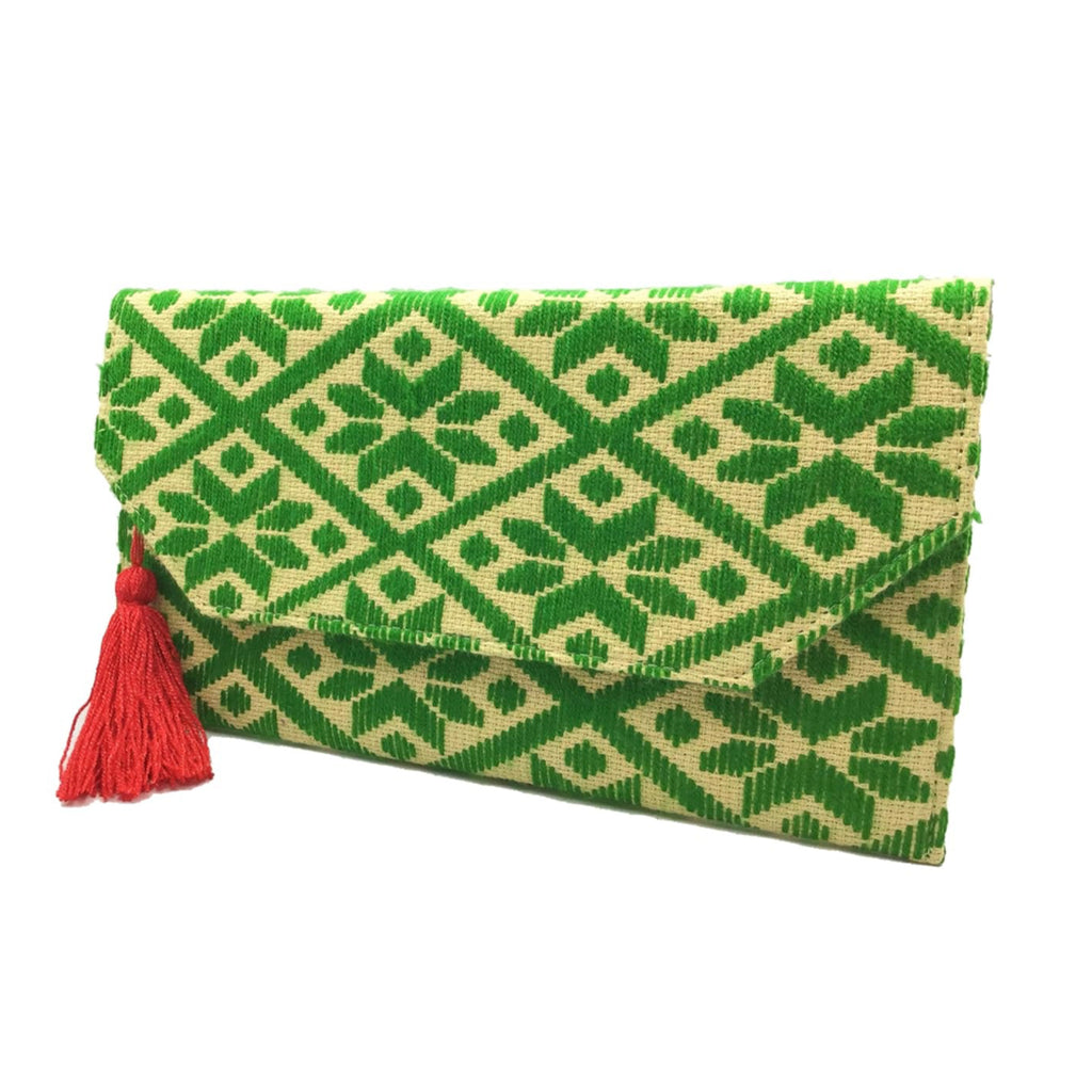 Bolsa Bordado a mano "Juana" – Verde – Raízal