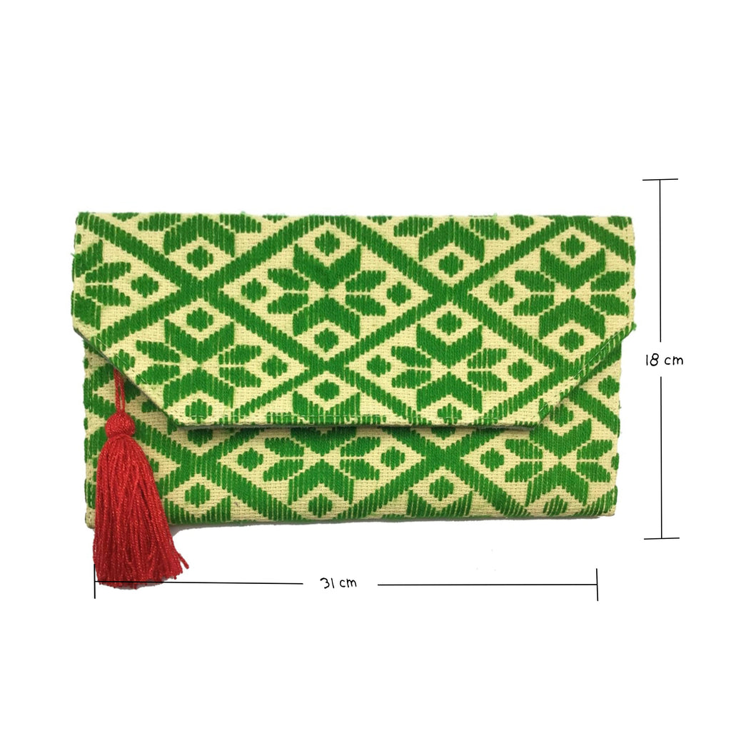 Bolsa Bordado a mano "Juana" – Verde – Raízal
