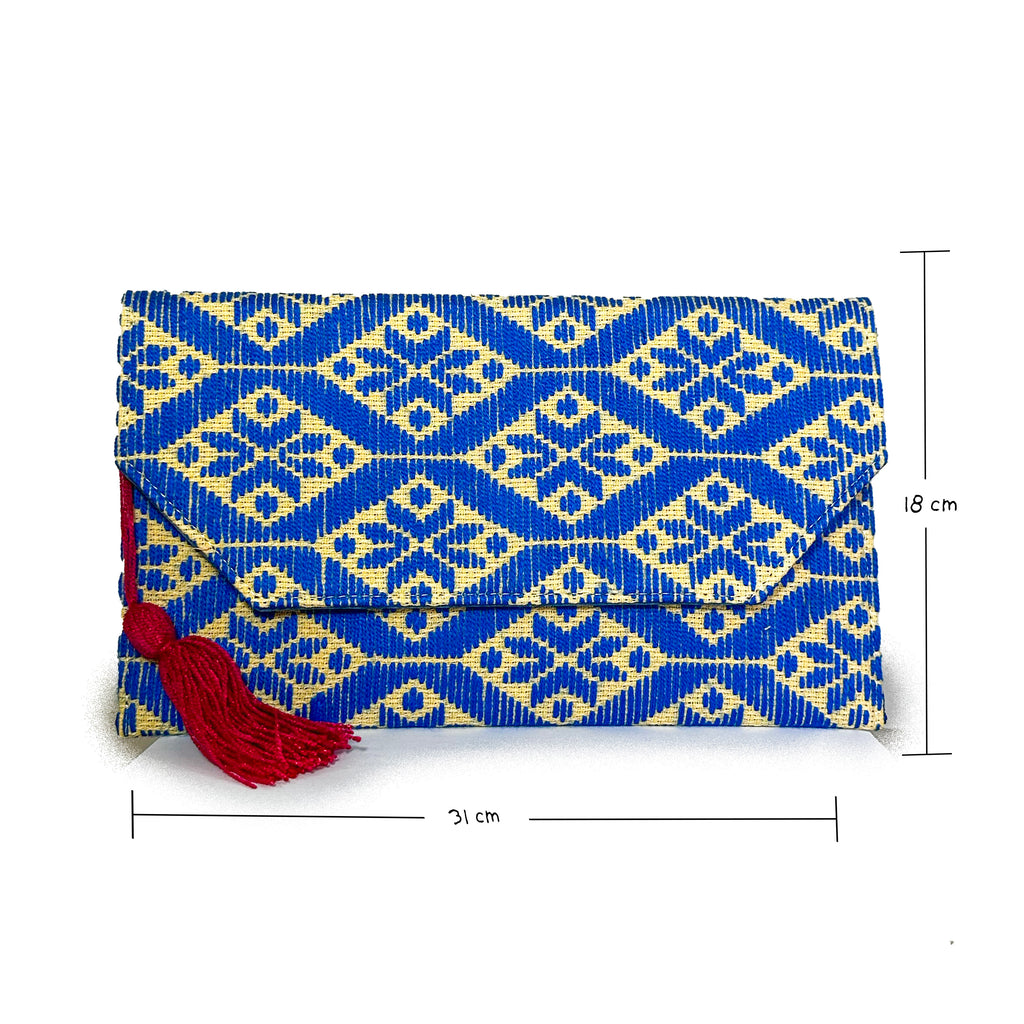 Bolsa Bordado a mano "Juana" – Azul – Raízal