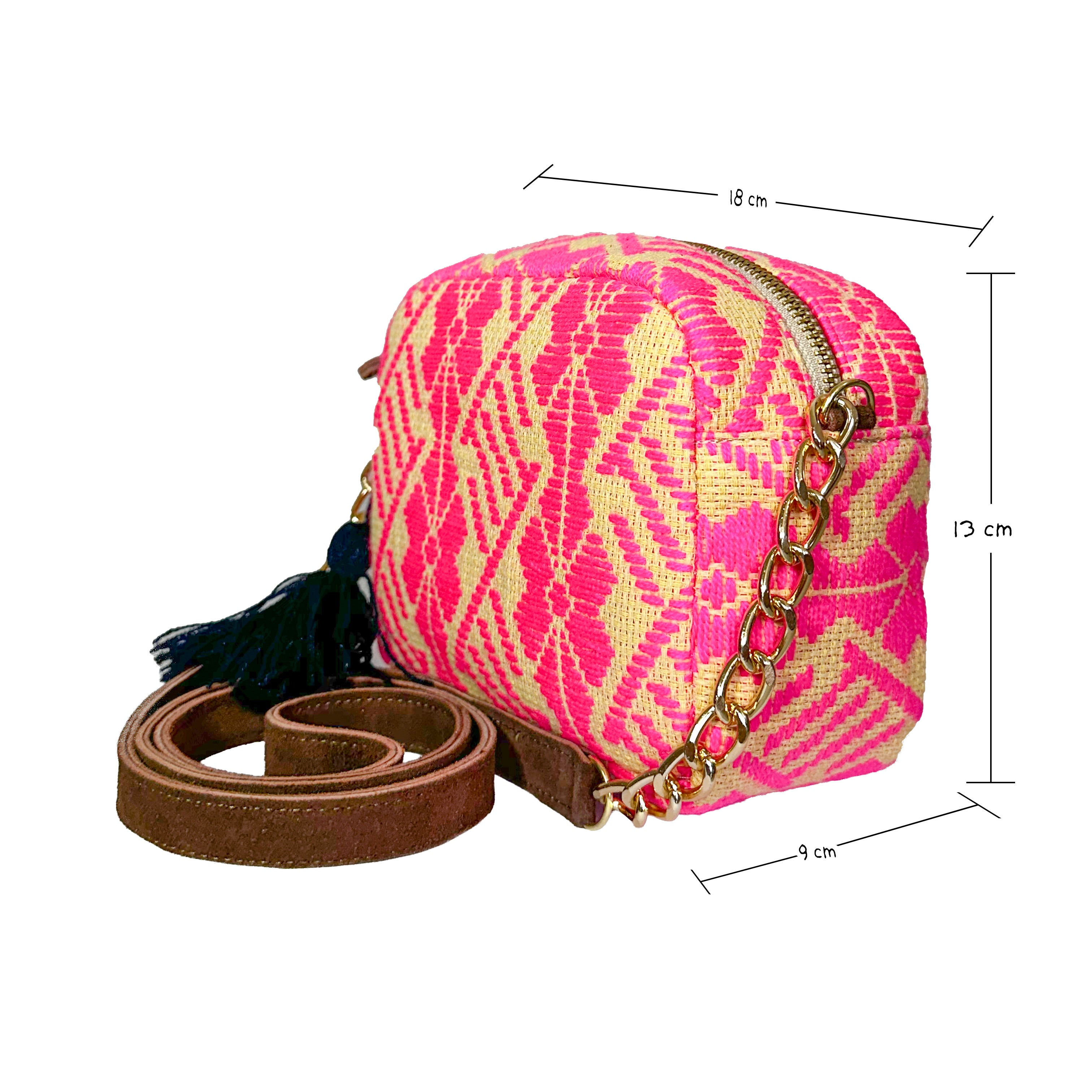 Bolsa Bordado a mano "Maribel" – Rosa – Raízal