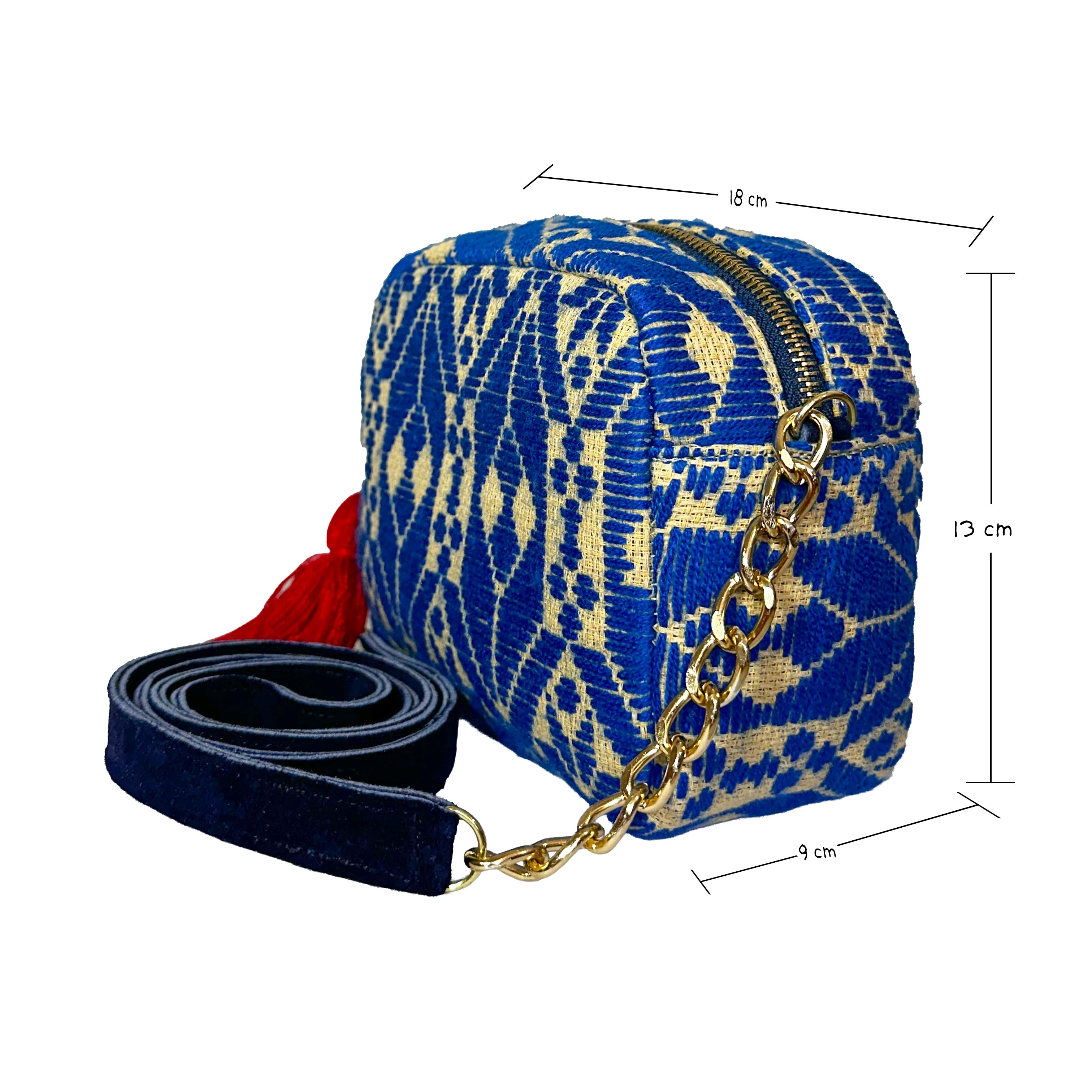 Bolsa Bordado a mano "Maribel" – Azul – Raízal
