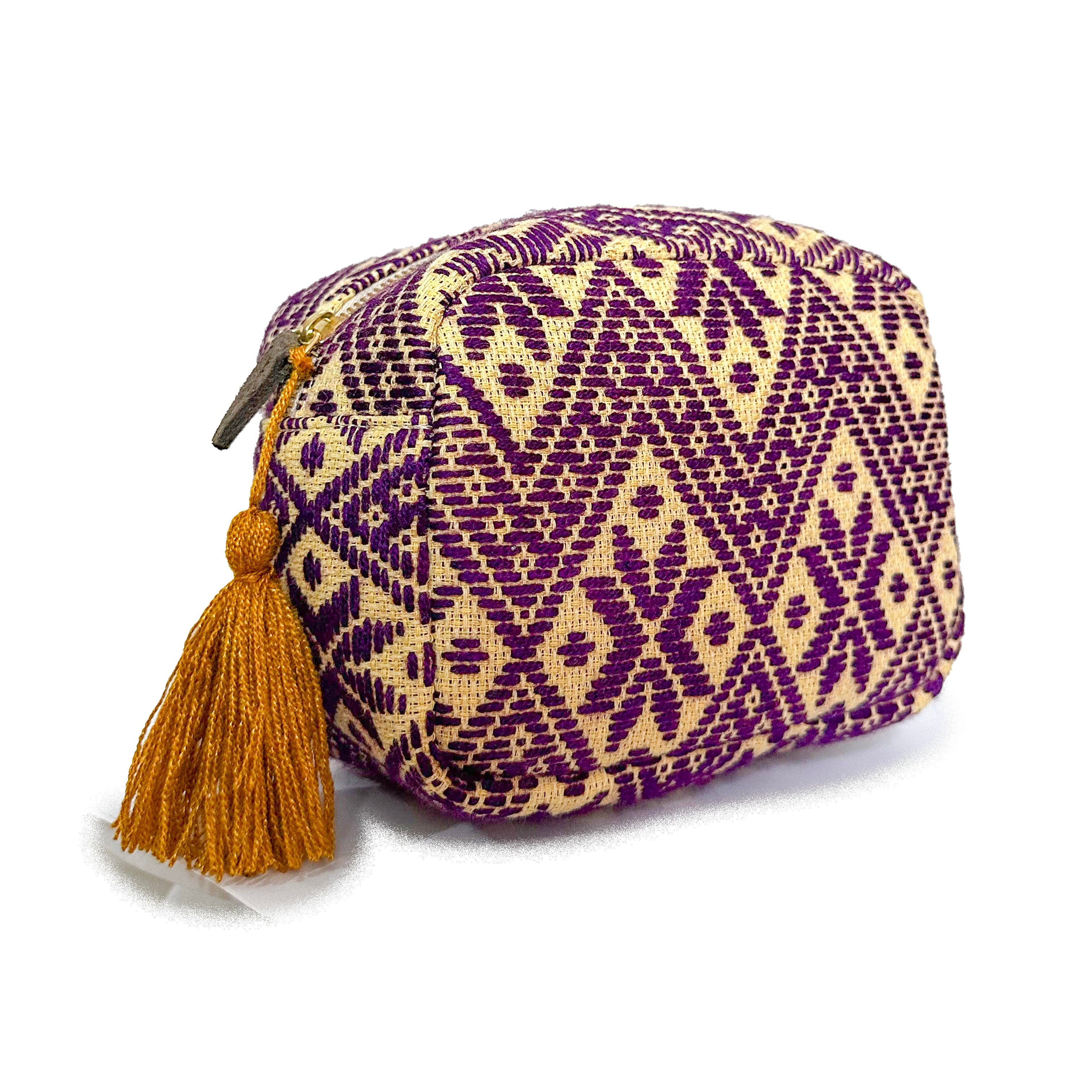 Cosmetiquera Bordado a mano "Rosalía" – Morado – Raízal