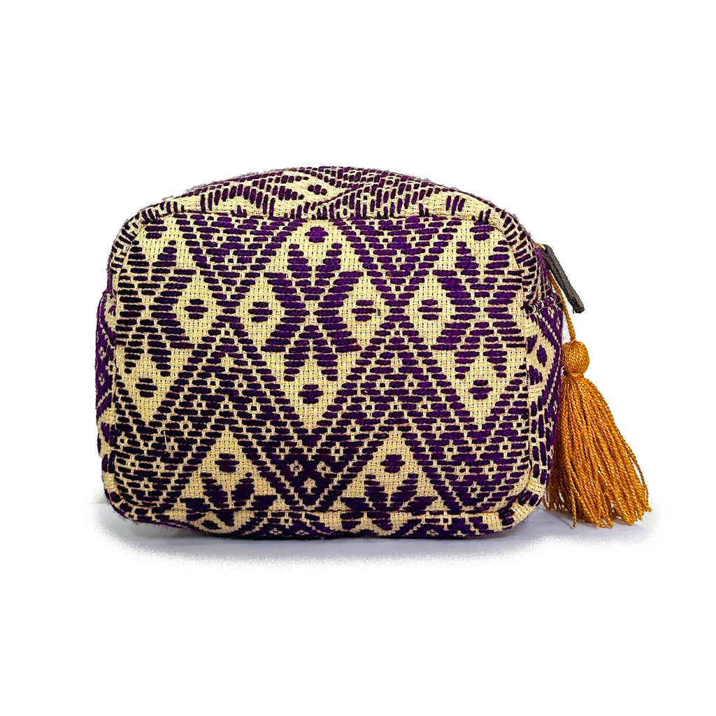 Cosmetiquera Bordado a mano "Rosalía" – Morado – Raízal