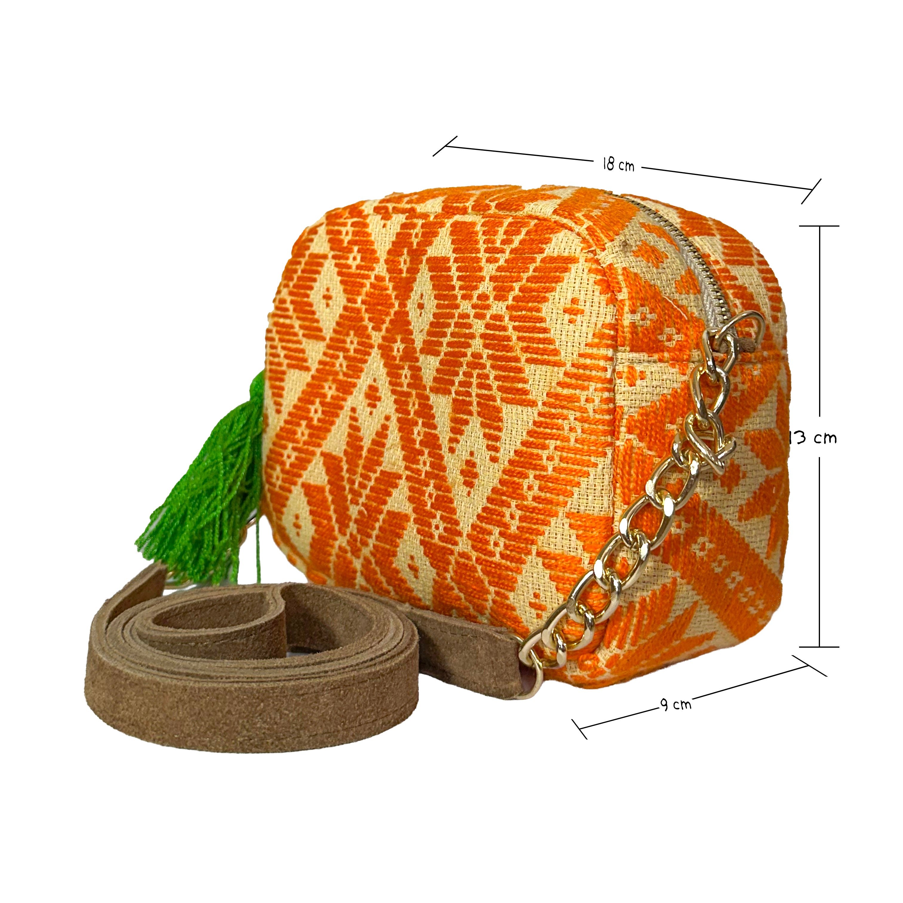 Bolsa Bordado a mano "Maribel" – Naranja – Raízal