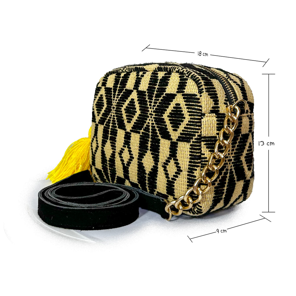 Bolsa Bordado a mano "Maribel" – Negro – Raízal