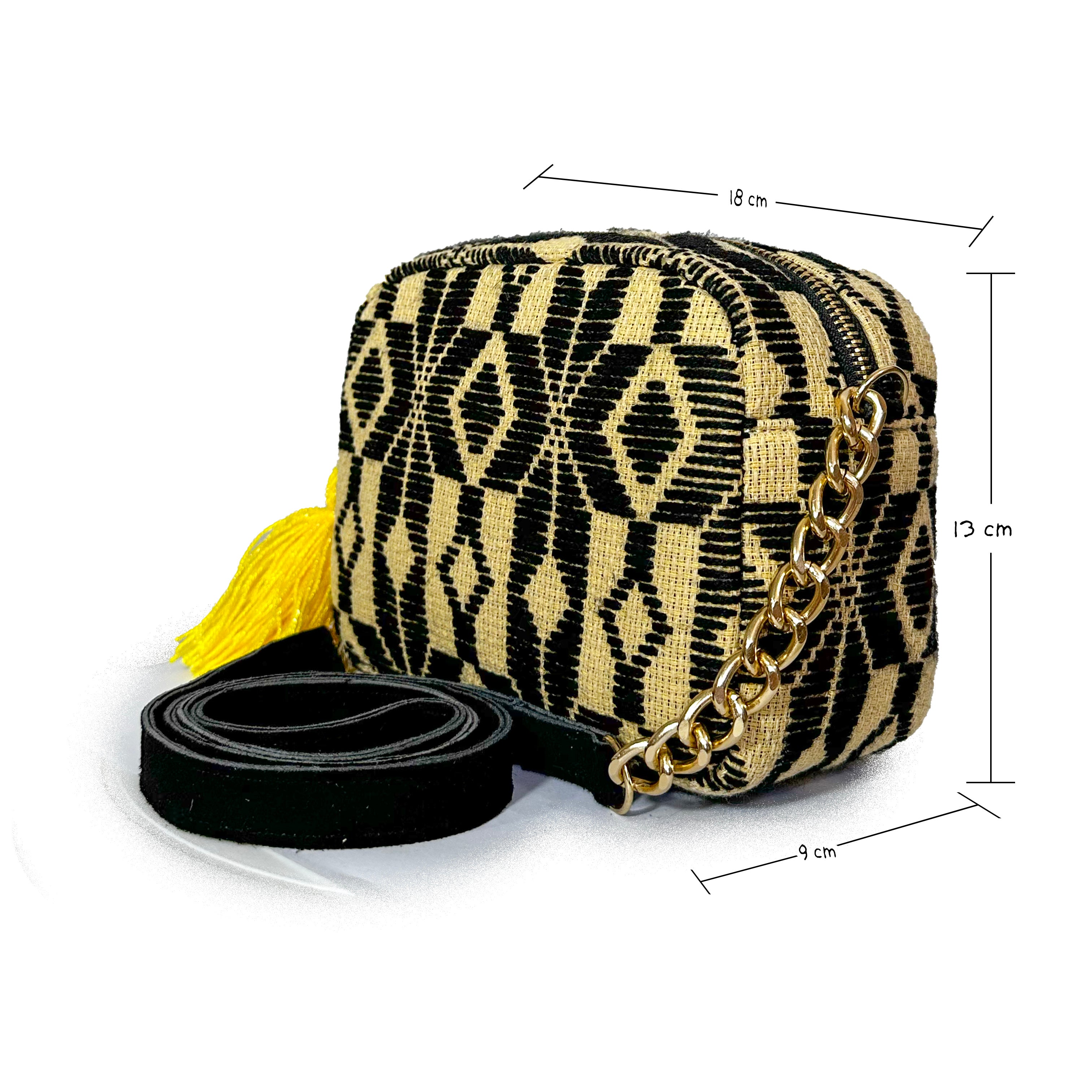 Bolsa Bordado a mano "Maribel" – Negro – Raízal