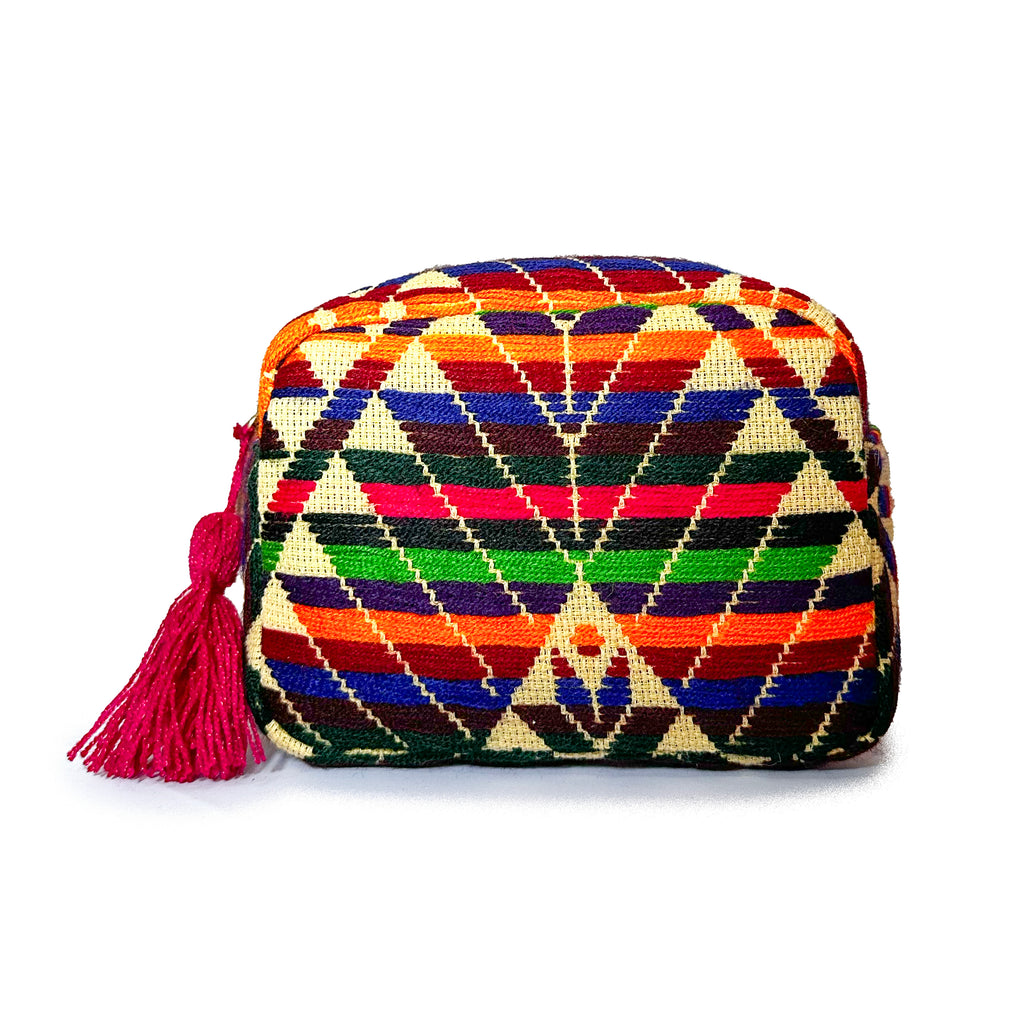 Cosmetiquera Bordado a mano "Rosalía" – Muticolor – Raízal