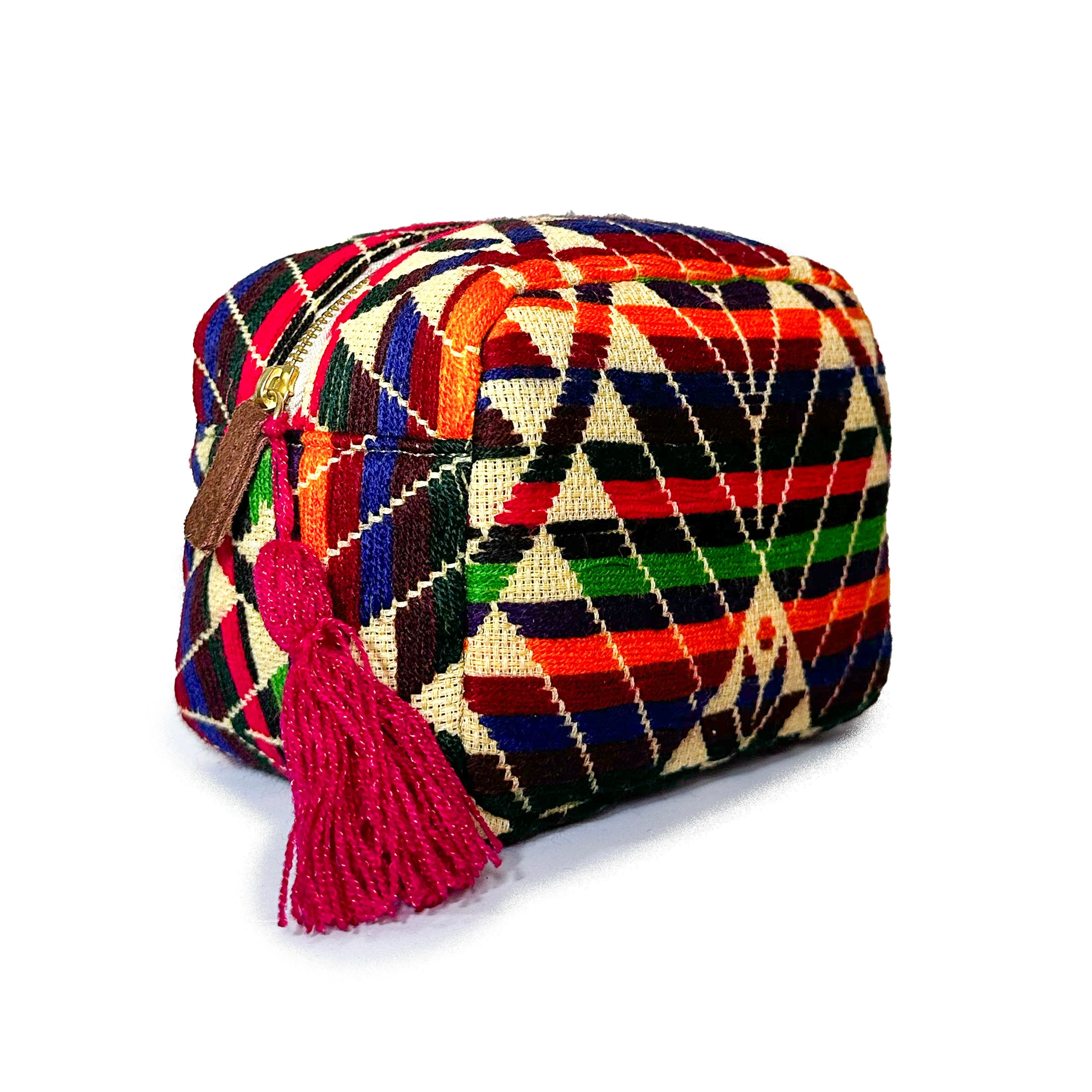 Cosmetiquera Bordado a mano "Rosalía" – Muticolor – Raízal