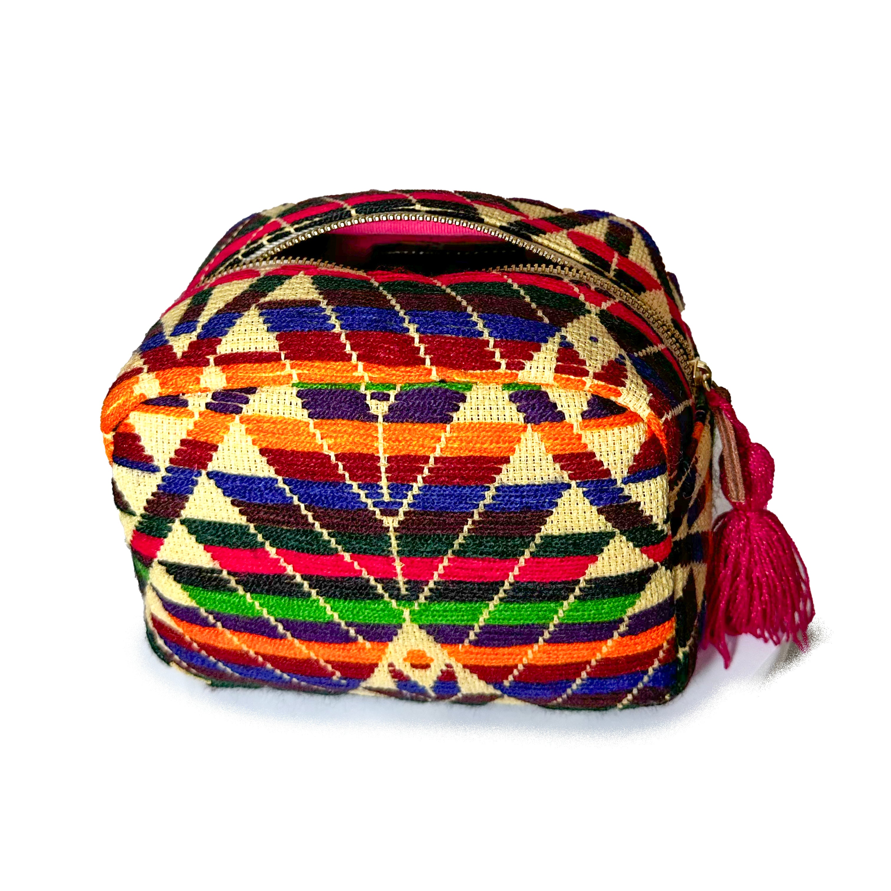 Cosmetiquera Bordado a mano "Rosalía" – Muticolor – Raízal
