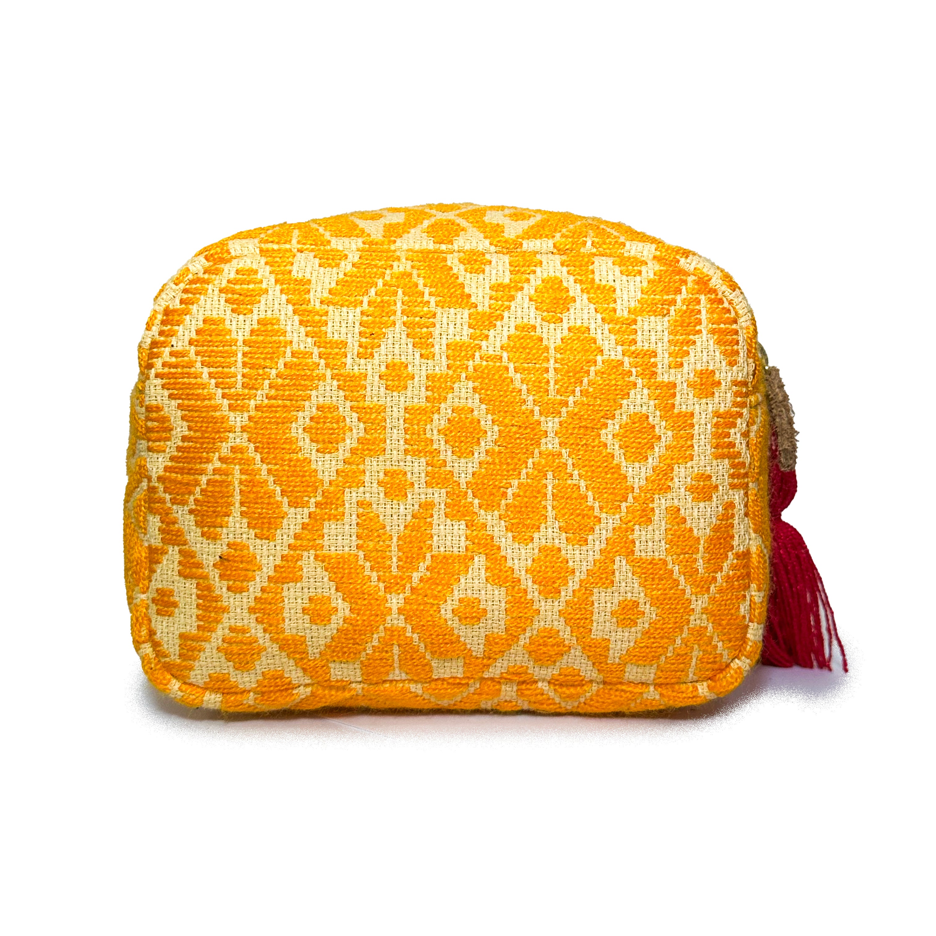 Cosmetiquera Bordado a mano "Rosalía" – Amarillo – Raízal