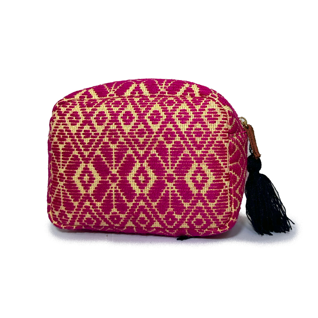 Cosmetiquera Bordado a mano "Rosalía" – Rosa – Raízal