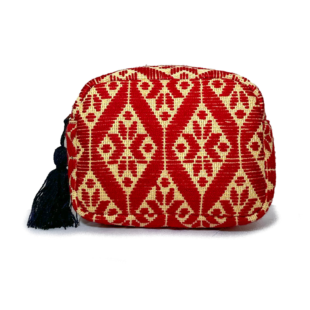 Cosmetiquera Bordado a mano "Rosalía" – Rojo – Raízal