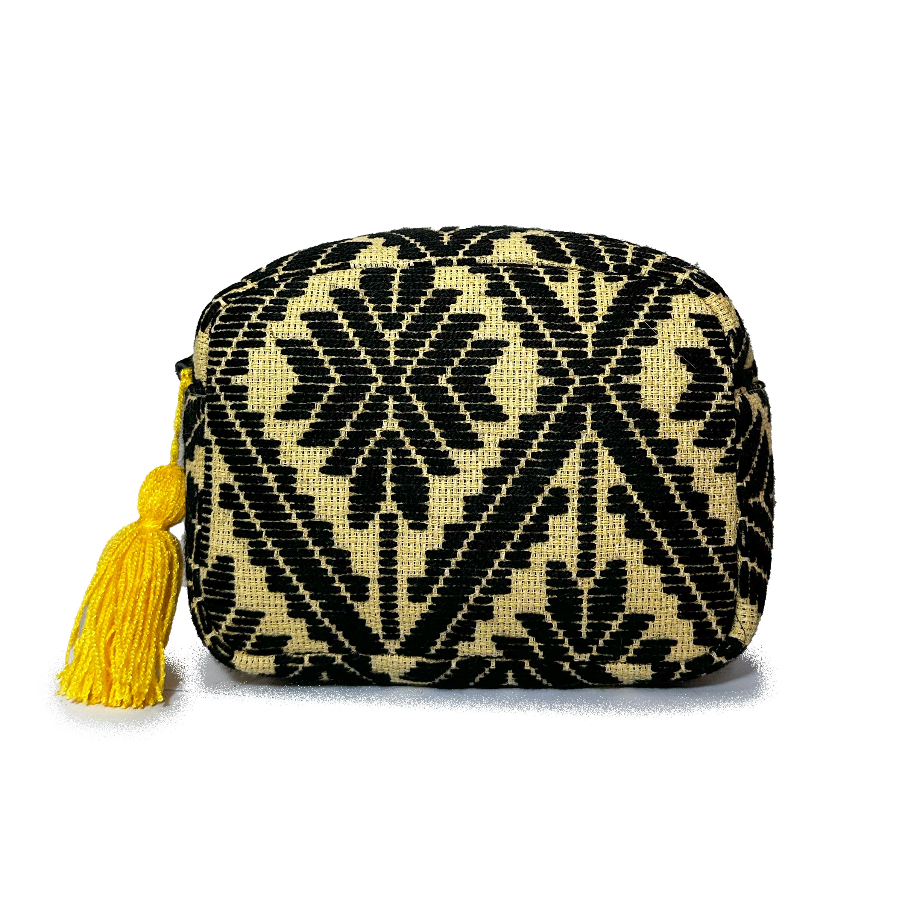 Cosmetiquera Bordado a mano "Rosalía" – Negro – Raízal