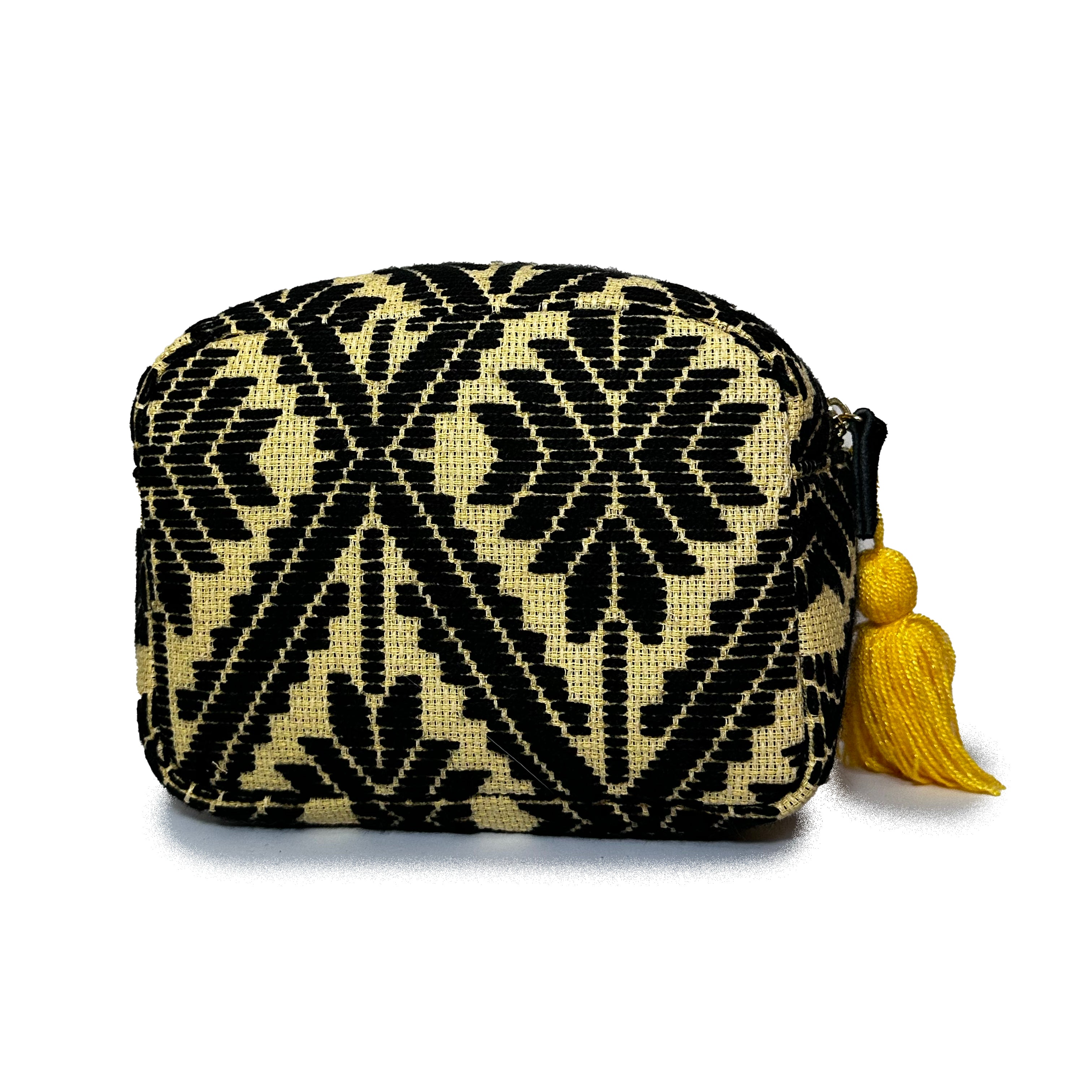 Cosmetiquera Bordado a mano "Rosalía" – Negro – Raízal
