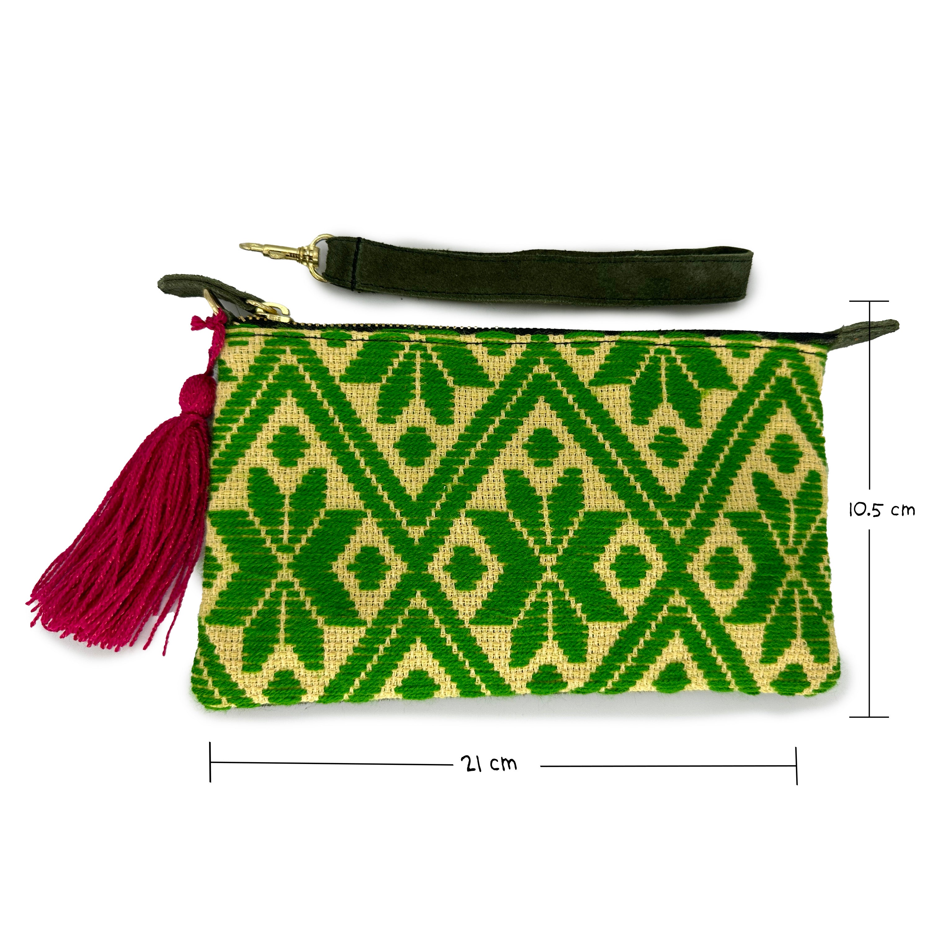 Muñequera Bordado a Mano "Erika" – Verde – Raízal