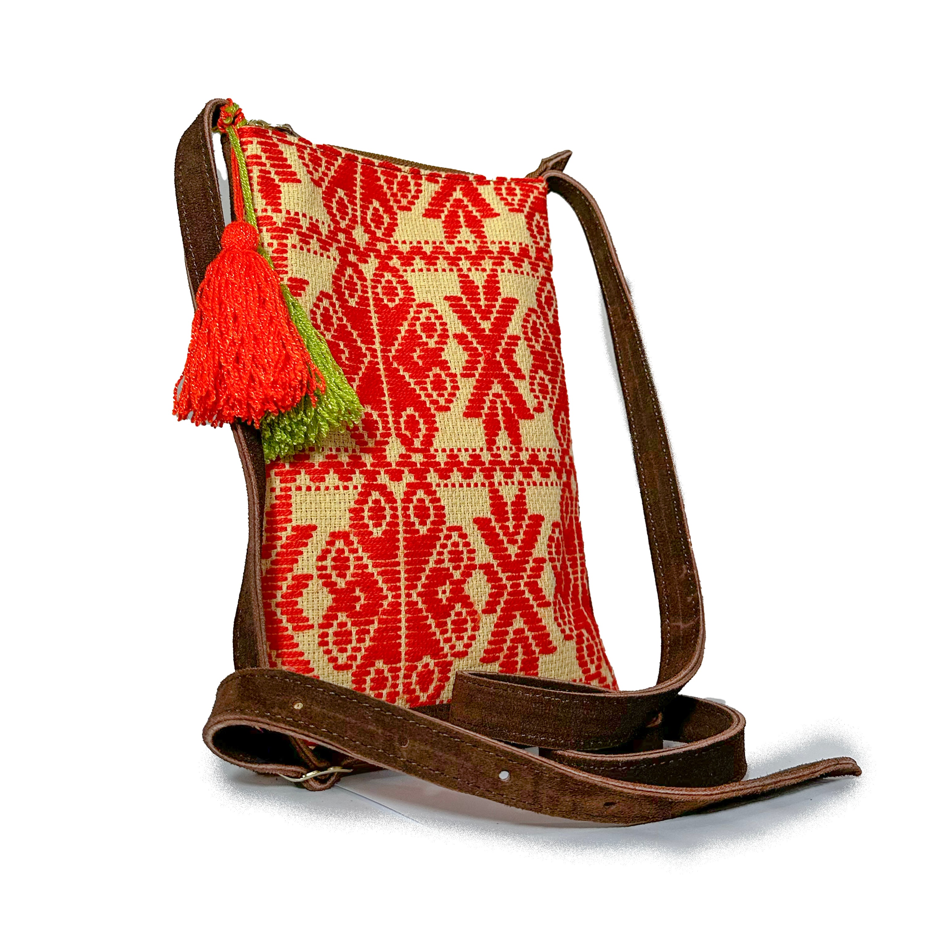 Crossbody Bordado a Mano "Angélica" – Naranja – Raízal