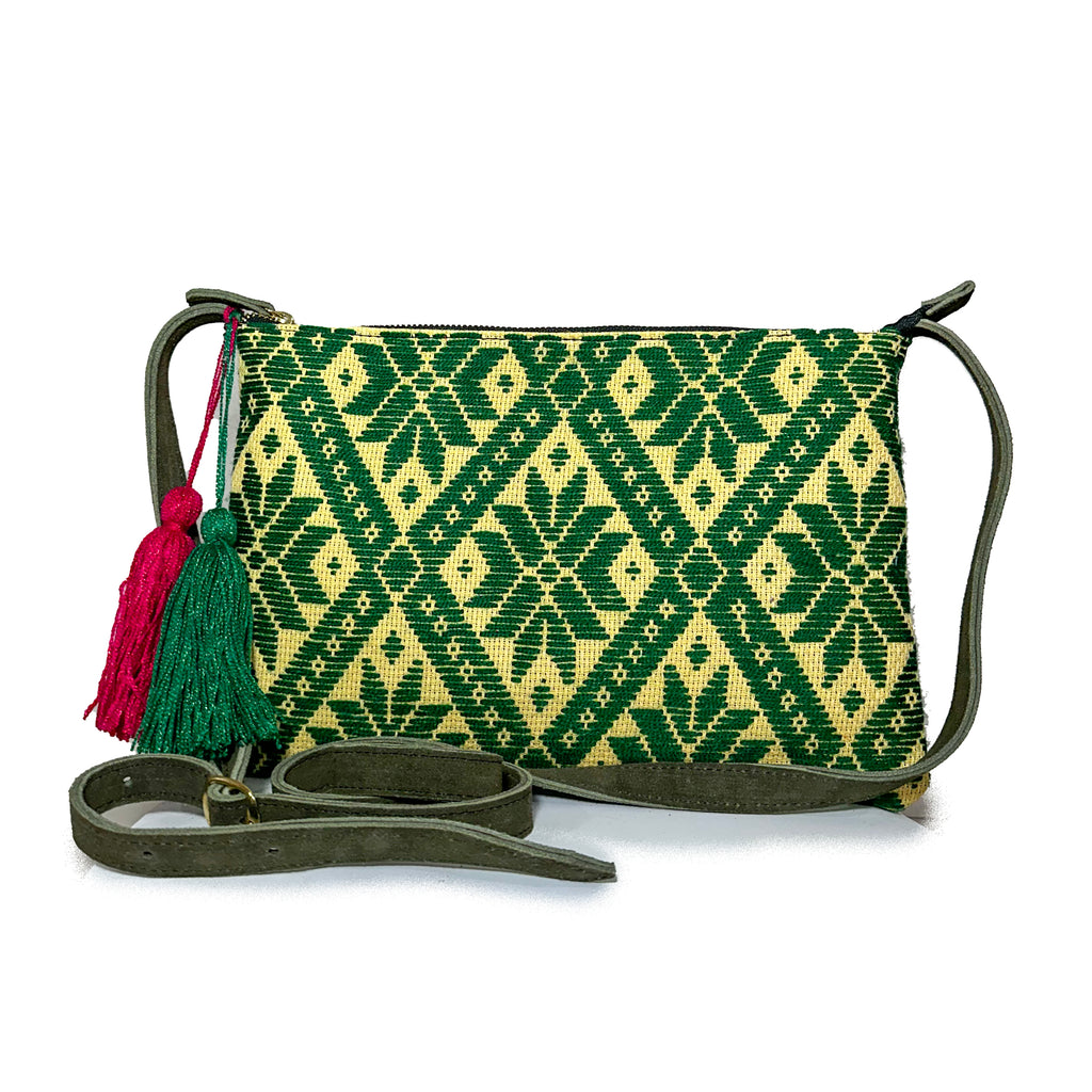 Crossbody Bordado a Mano "Vicenta" – Verde – Raízal