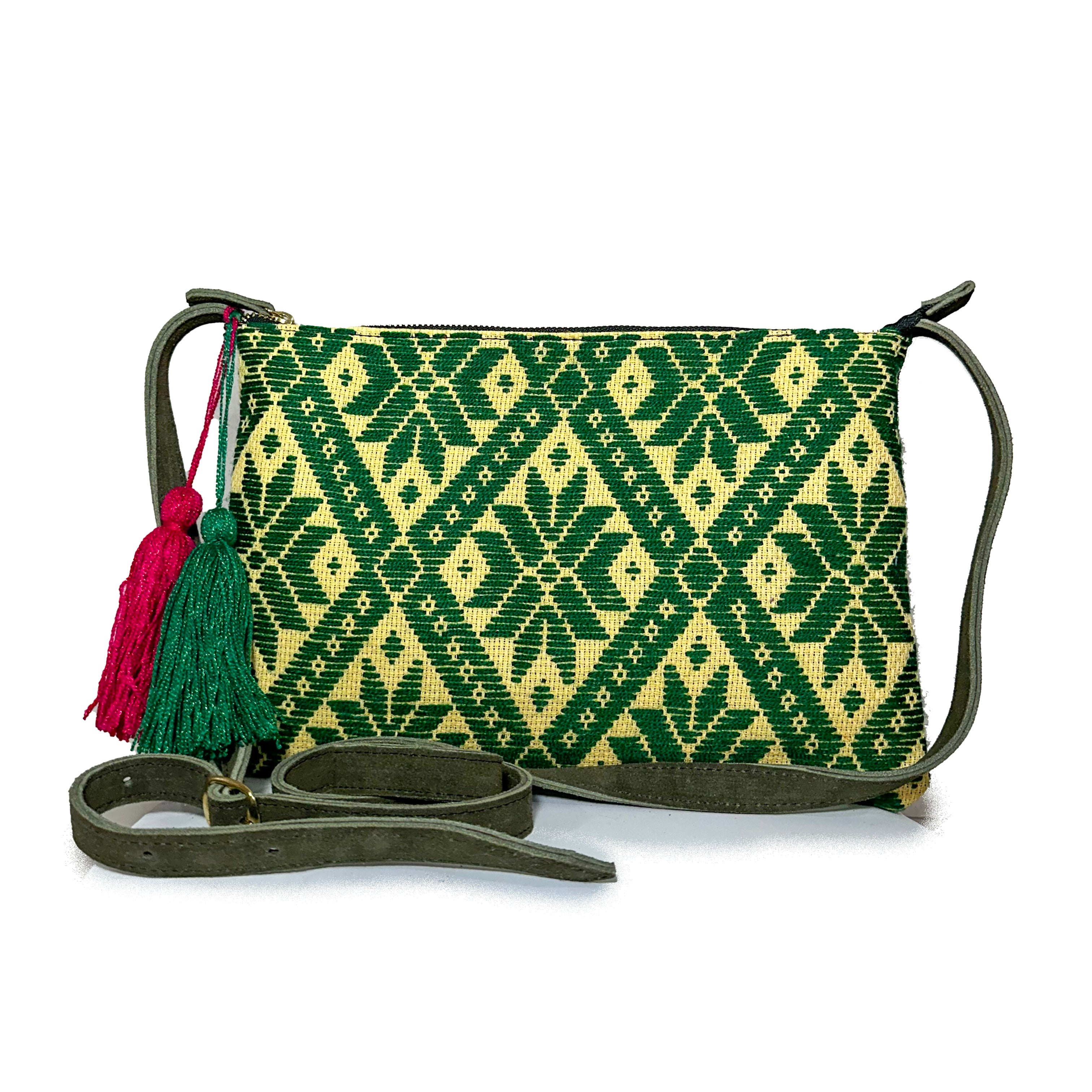 Crossbody Bordado a Mano "Vicenta" – Verde – Raízal