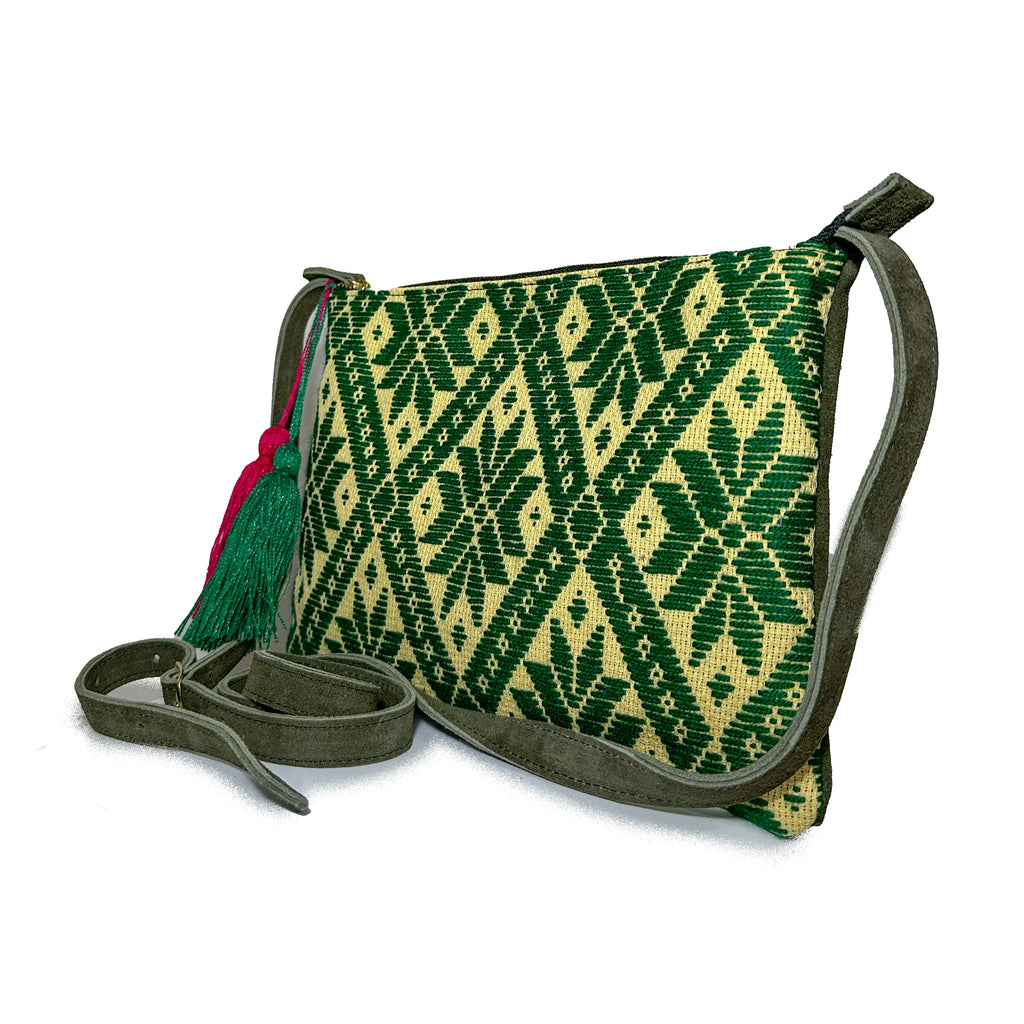 Crossbody Bordado a Mano "Vicenta" – Verde – Raízal