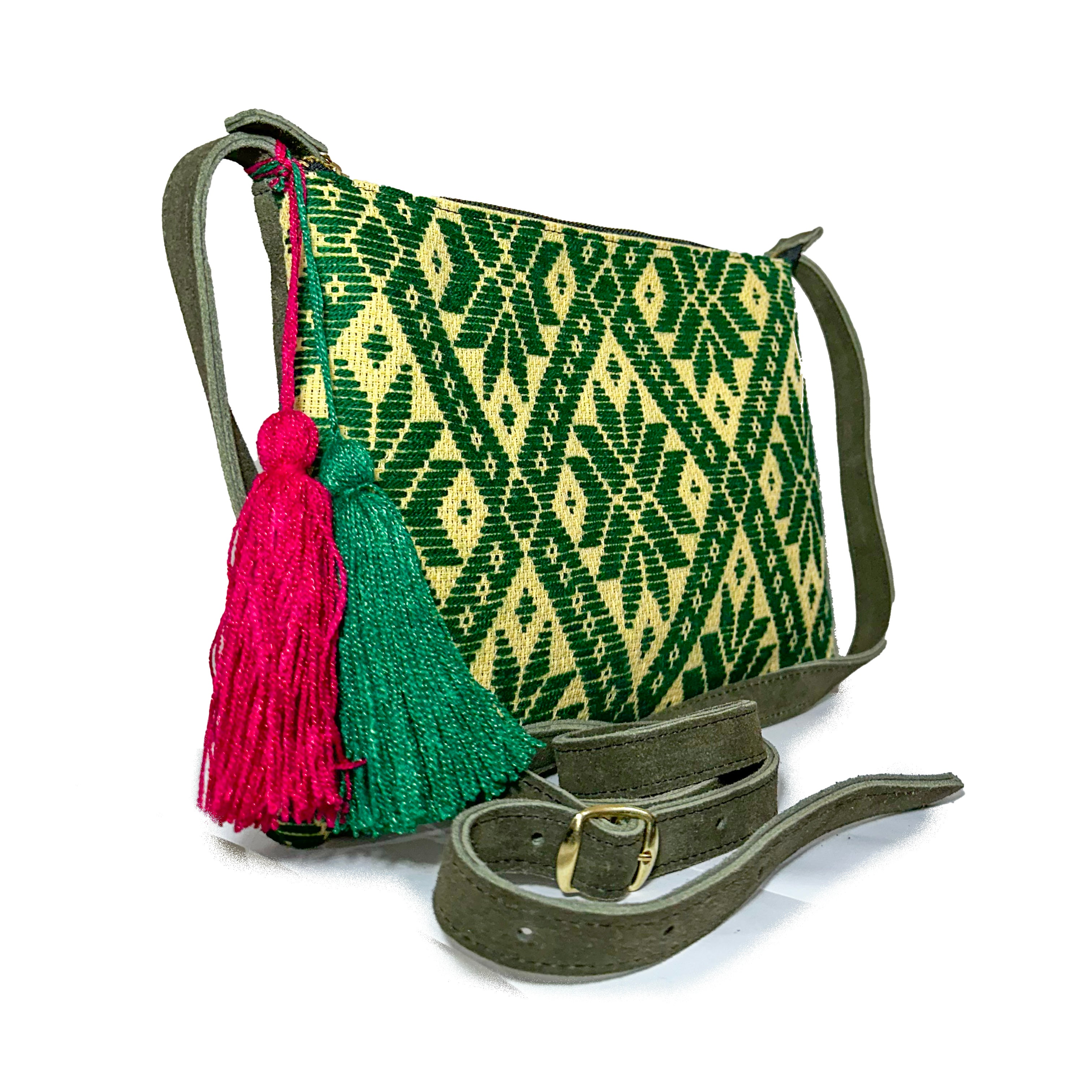 Crossbody Bordado a Mano "Vicenta" – Verde – Raízal