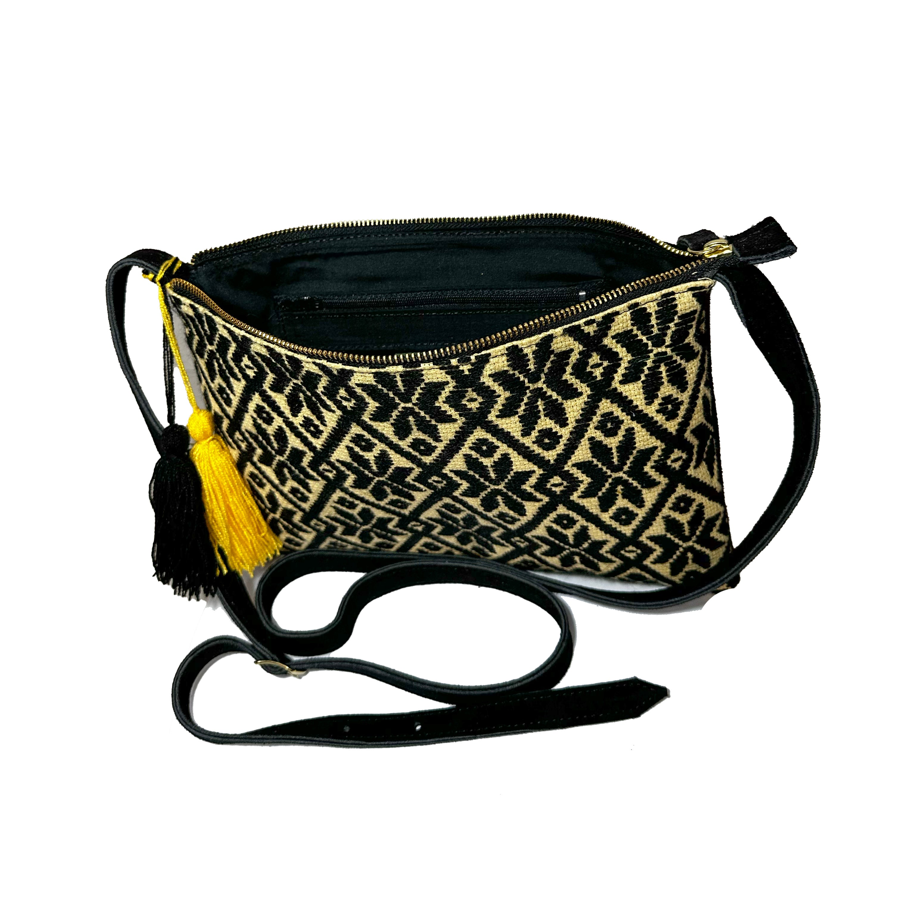 Crossbody Bordado a Mano "Vicenta" – Negro – Raízal