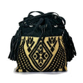 Bolsa tipo Bucket Bordado a Mano "Catalina" – Negro – Raízal