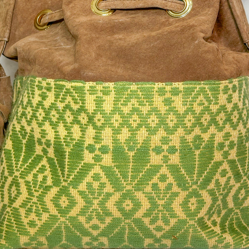 Bolsa tipo Bucket Bordado a Mano "Catalina" – Verde – Raízal
