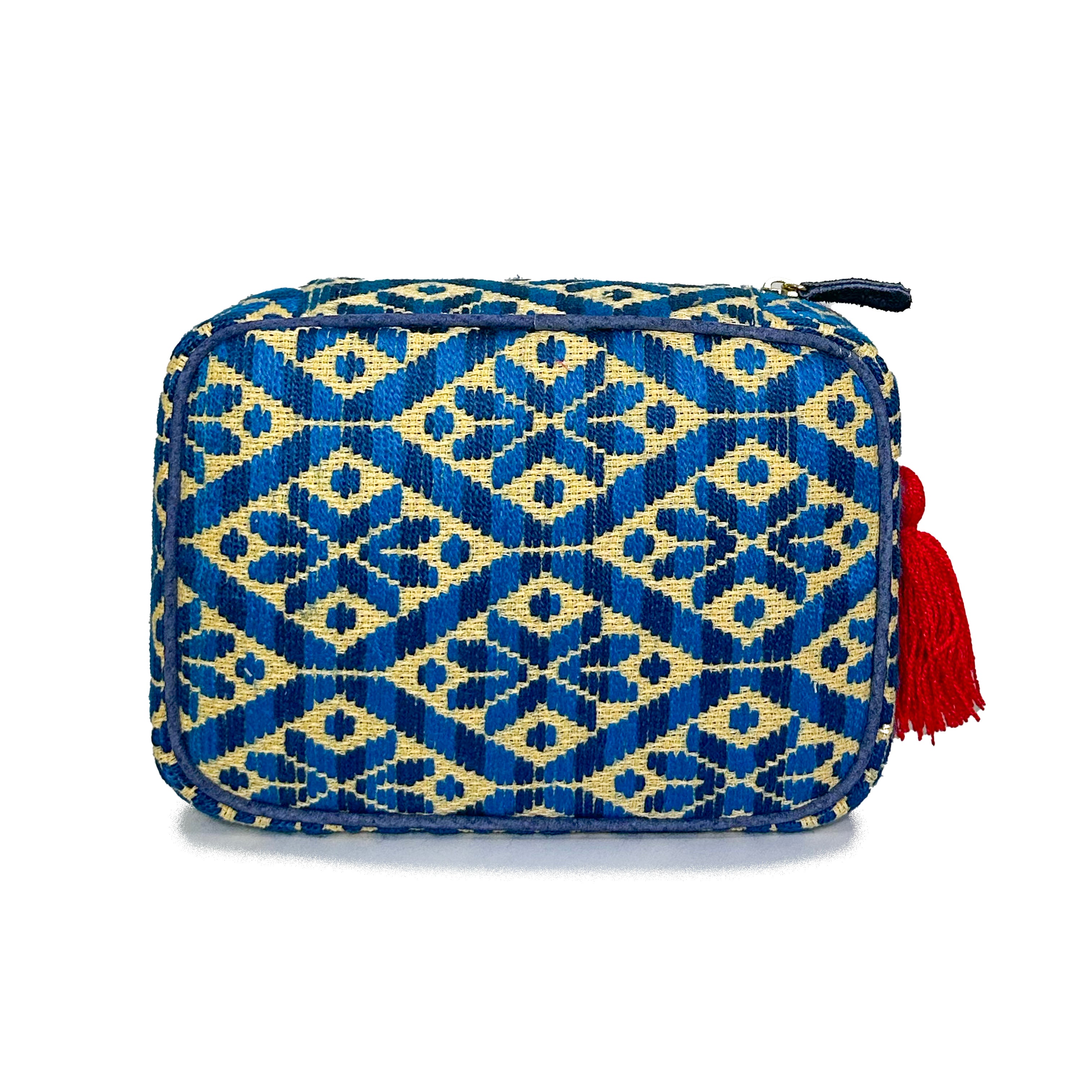 Neceser Bordado a mano "Belinda" – Azul – Raízal